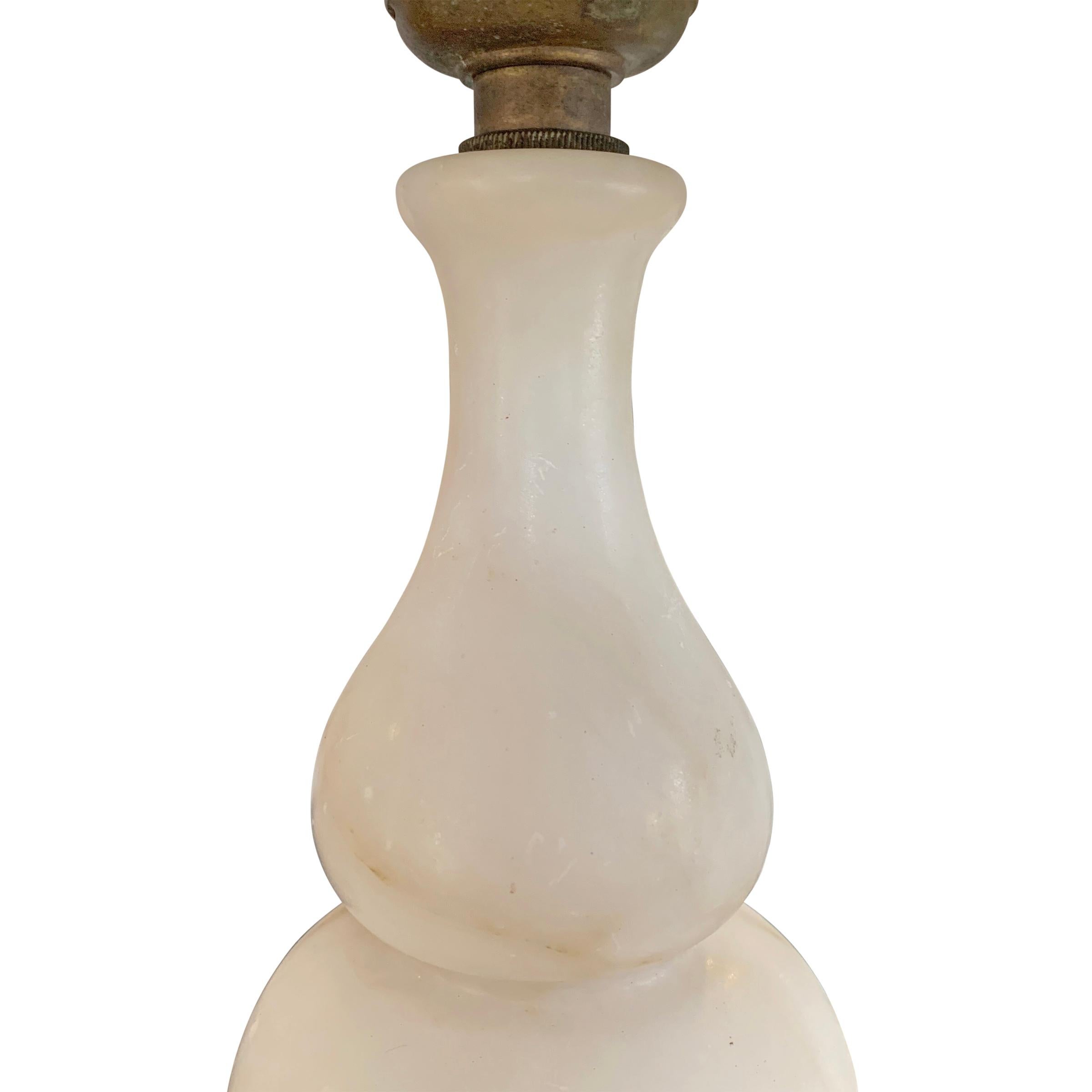 Alabaster Double-Gourd Boudoir Lamp 2