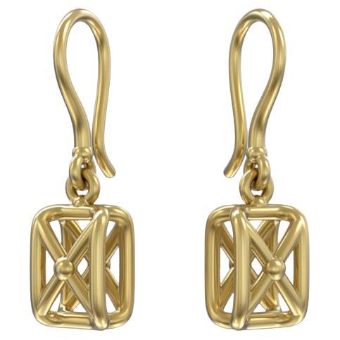 Alabaster Earrings, 18K Gold