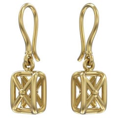 Alabaster Earrings, 18K Gold