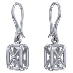 Alabaster Earrings, 18K White Gold