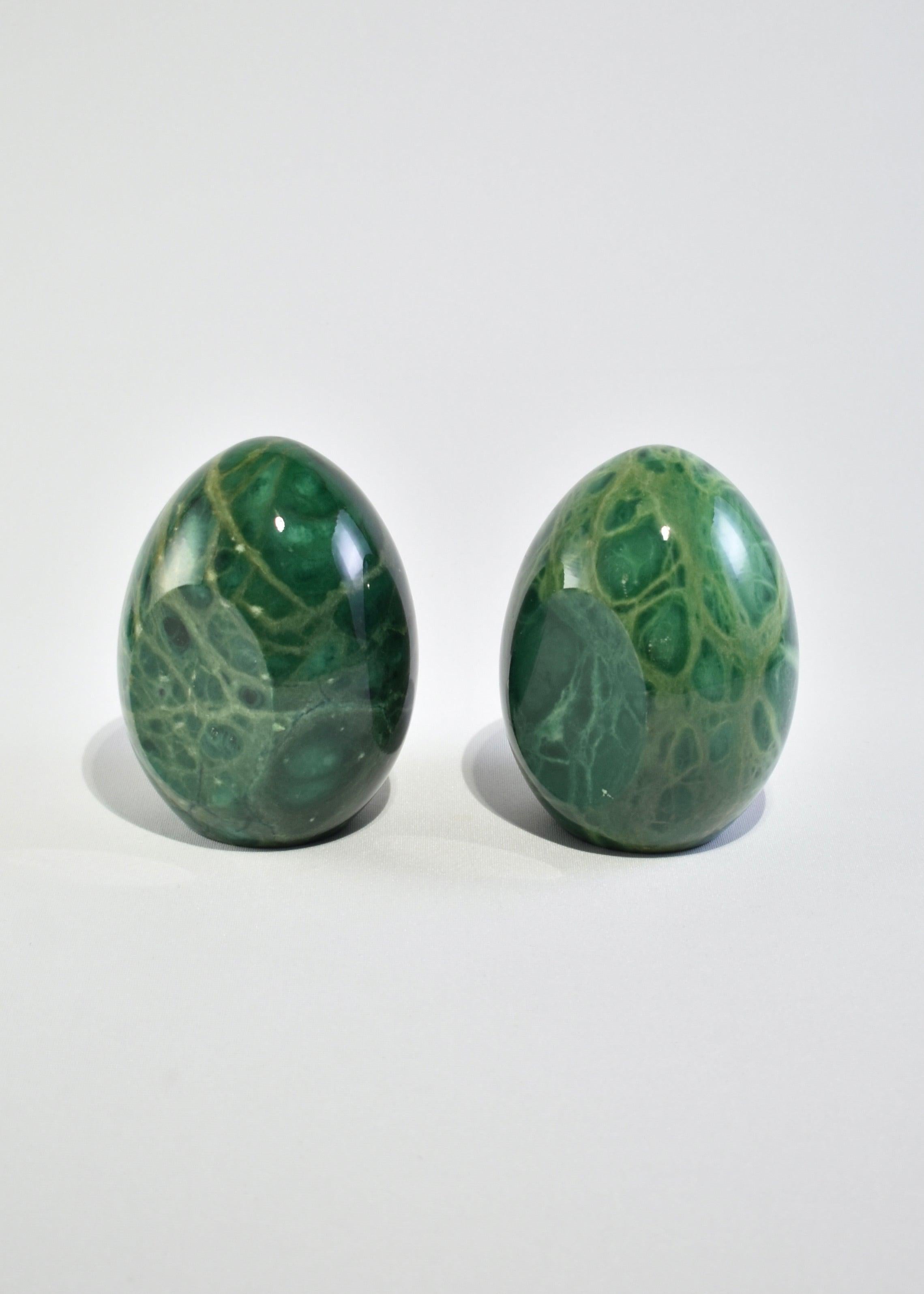 20th Century Alabaster Egg Bookends