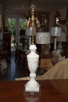 Alabaster Elements Converted to Table Lamps
