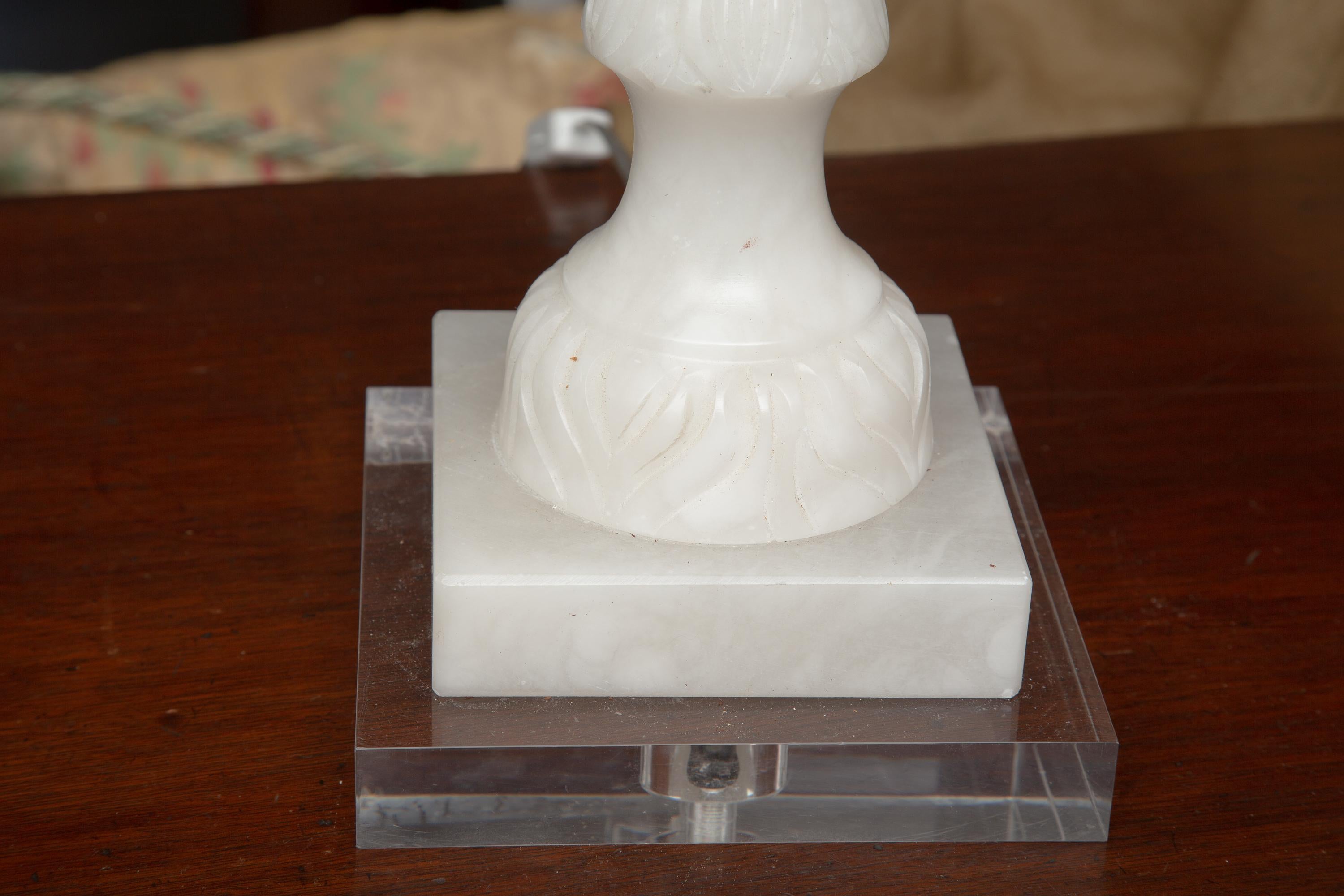 Alabaster Elements Converted to Table Lamps In Good Condition In WEST PALM BEACH, FL