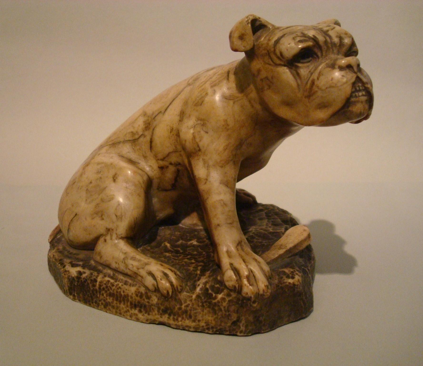 20th Century Alabaster English Bulldog Sculpture, 1900s