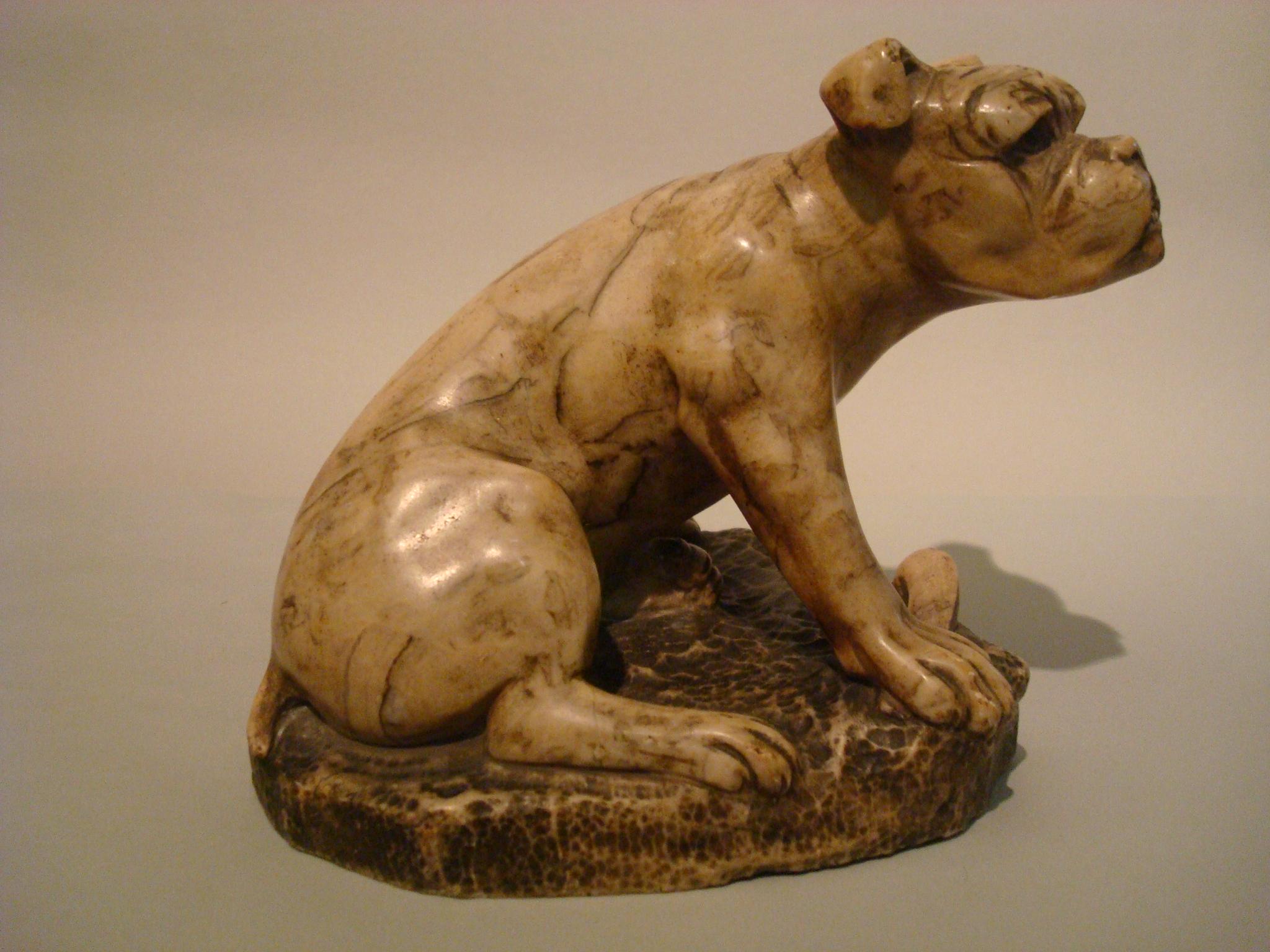 Alabaster English Bulldog Sculpture, 1900s 1