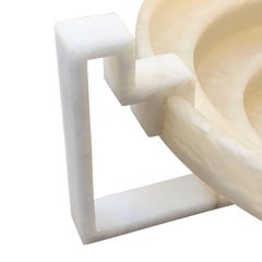 Alabaster Extra Large Three Handled Bowl, Italy, Contemporary