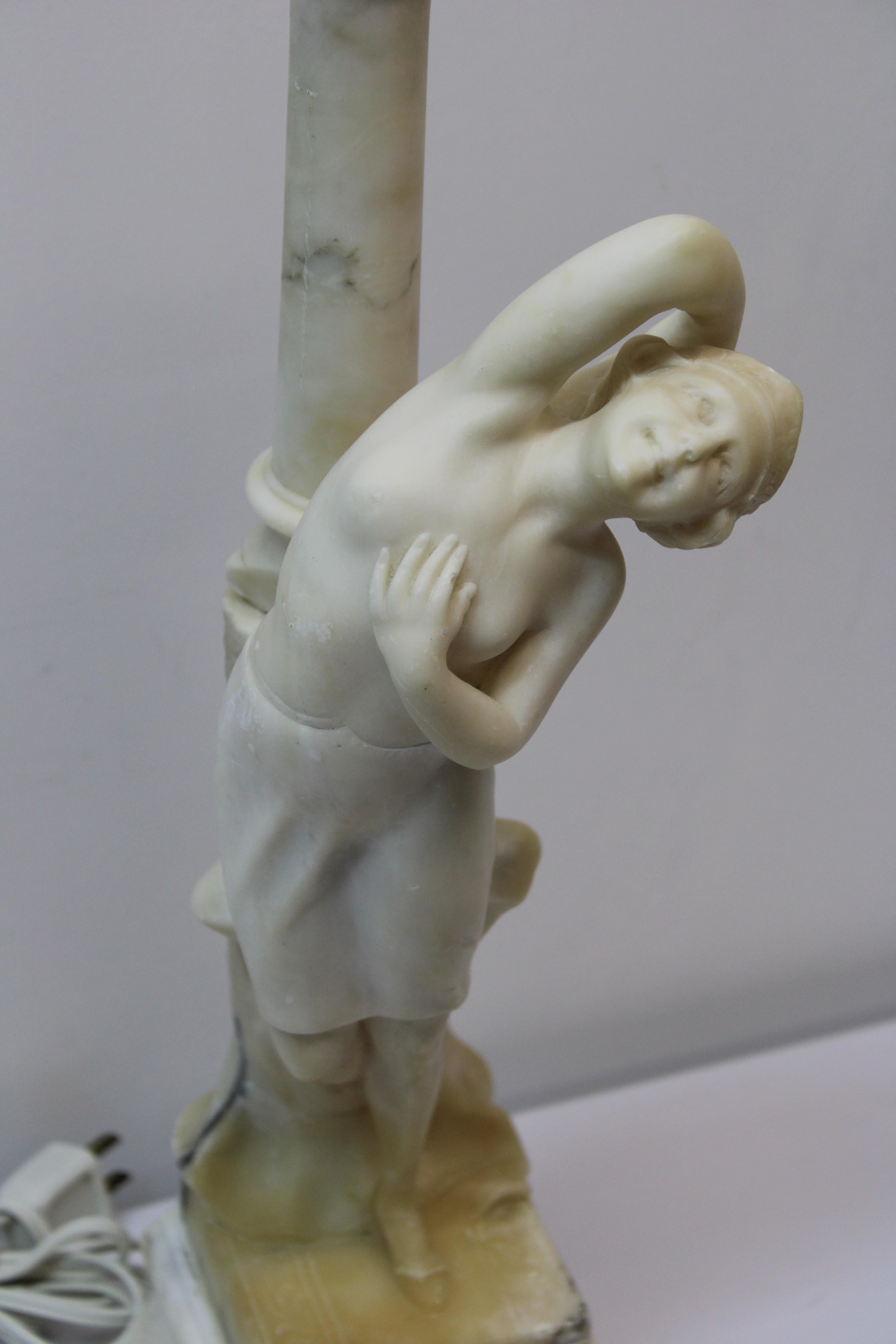 C. early 20th century

Alabaster figural table lamp with Dancer.