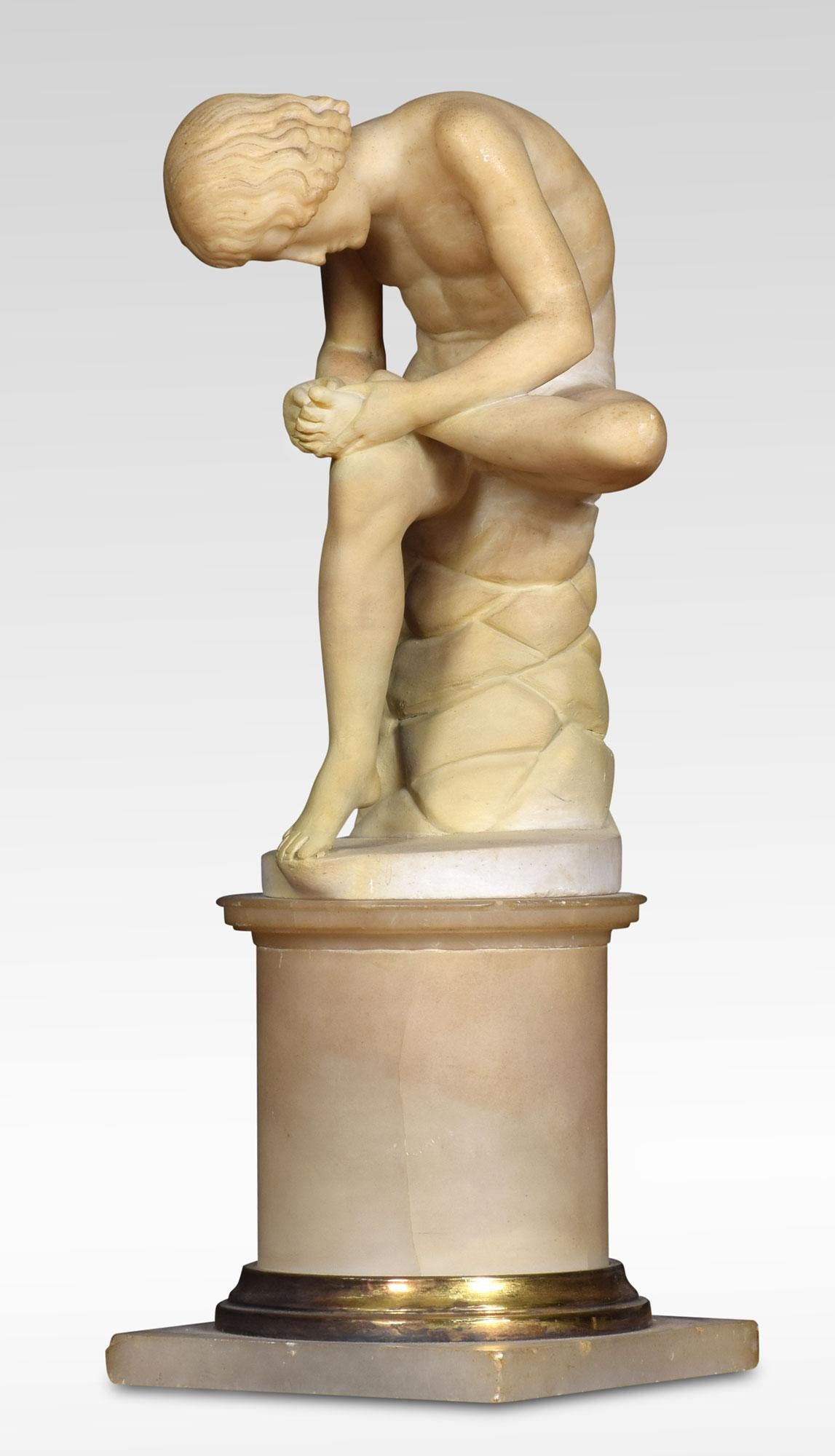 British Alabaster Figure Spinario For Sale
