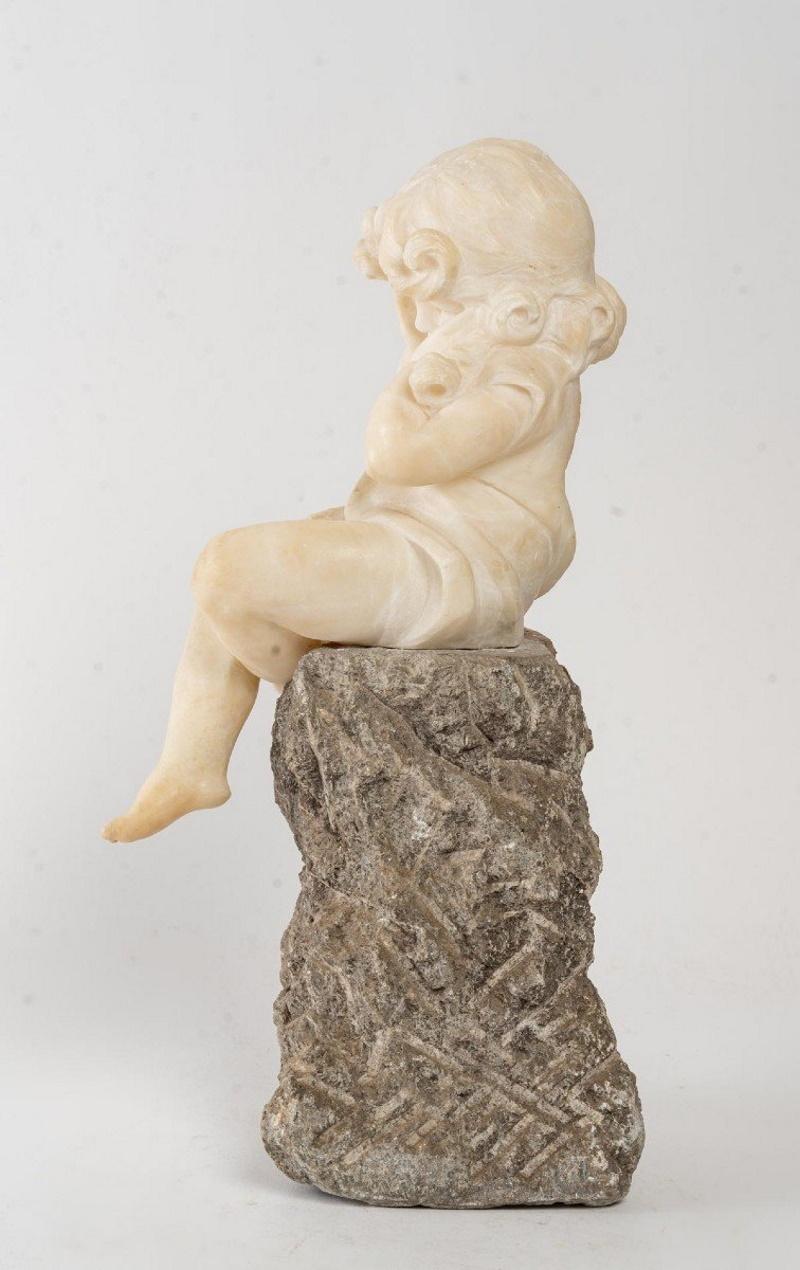Alabaster figurine of a little girl
Beautiful figurine of a little girl in white alabaster, of good quality sitting on a gross granite base of gray color
Measures: H: 41 cm / W: 15 cm / D: 15 cm.