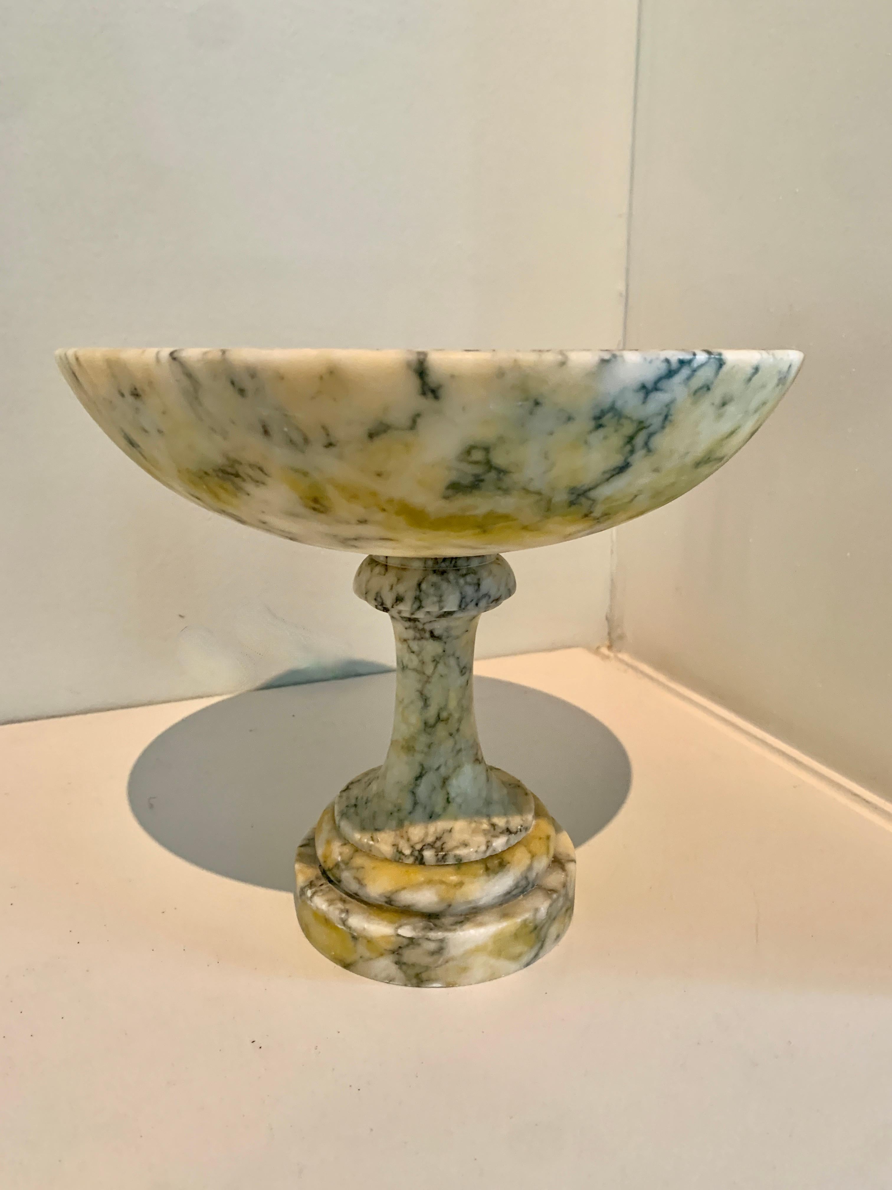 Alabaster Footed Compote In Good Condition In Los Angeles, CA
