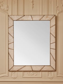 Gerahmter Spiegel aus Alabaster von Studio Glustin