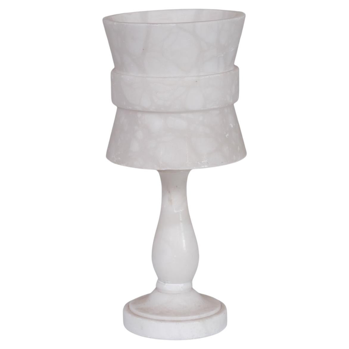 Alabaster French Mid-Century Table Lamp, '3/7' For Sale