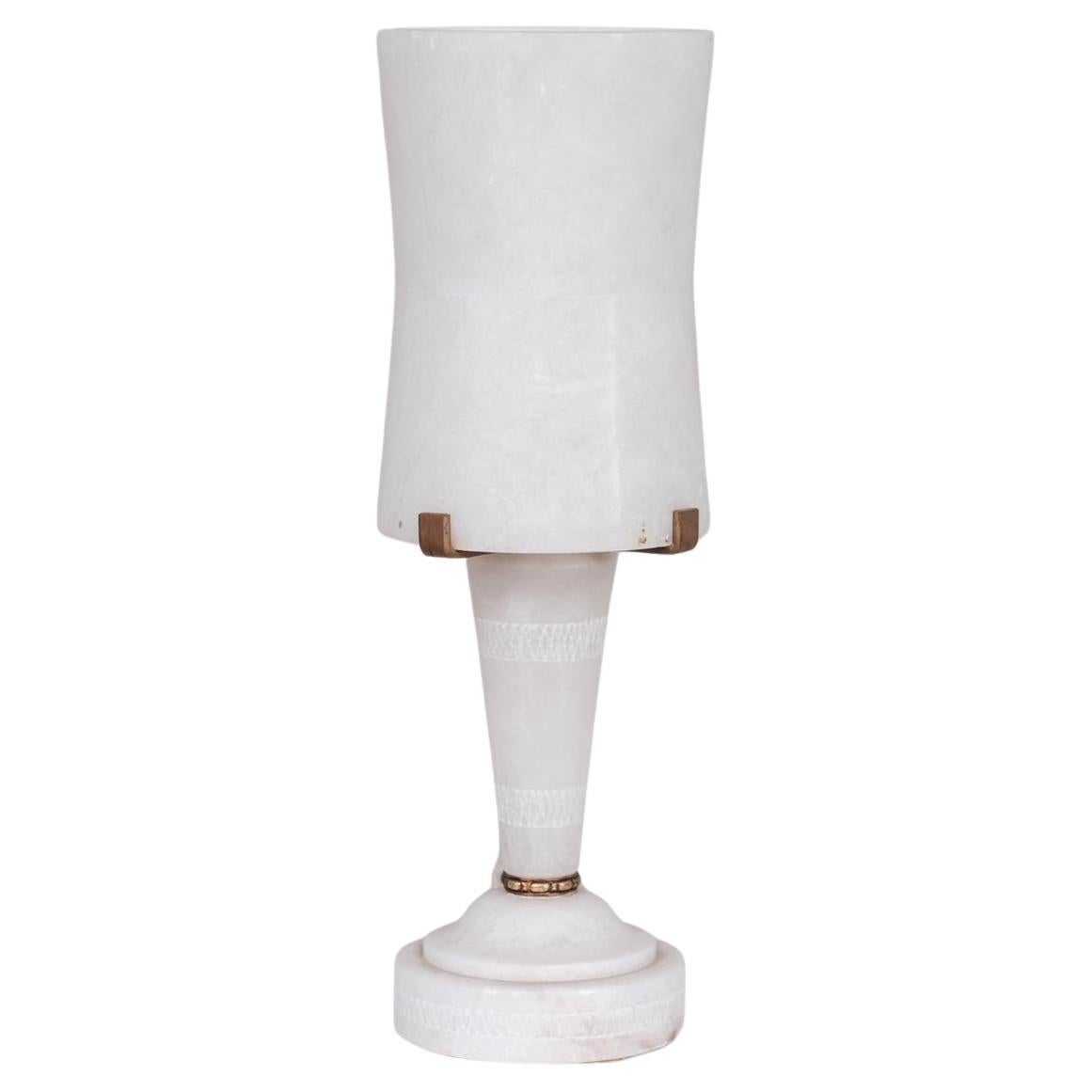Alabaster French Mid-Century Table Lamp, '6/7' For Sale