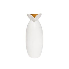 Alabaster Glaze Ceramic Vase #5 with 22-Karat Lustre Spout by Sandi Fellman