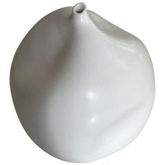 Alabaster Glazed Four Dimple Spout Alabaster Vase, United States, Contemporary