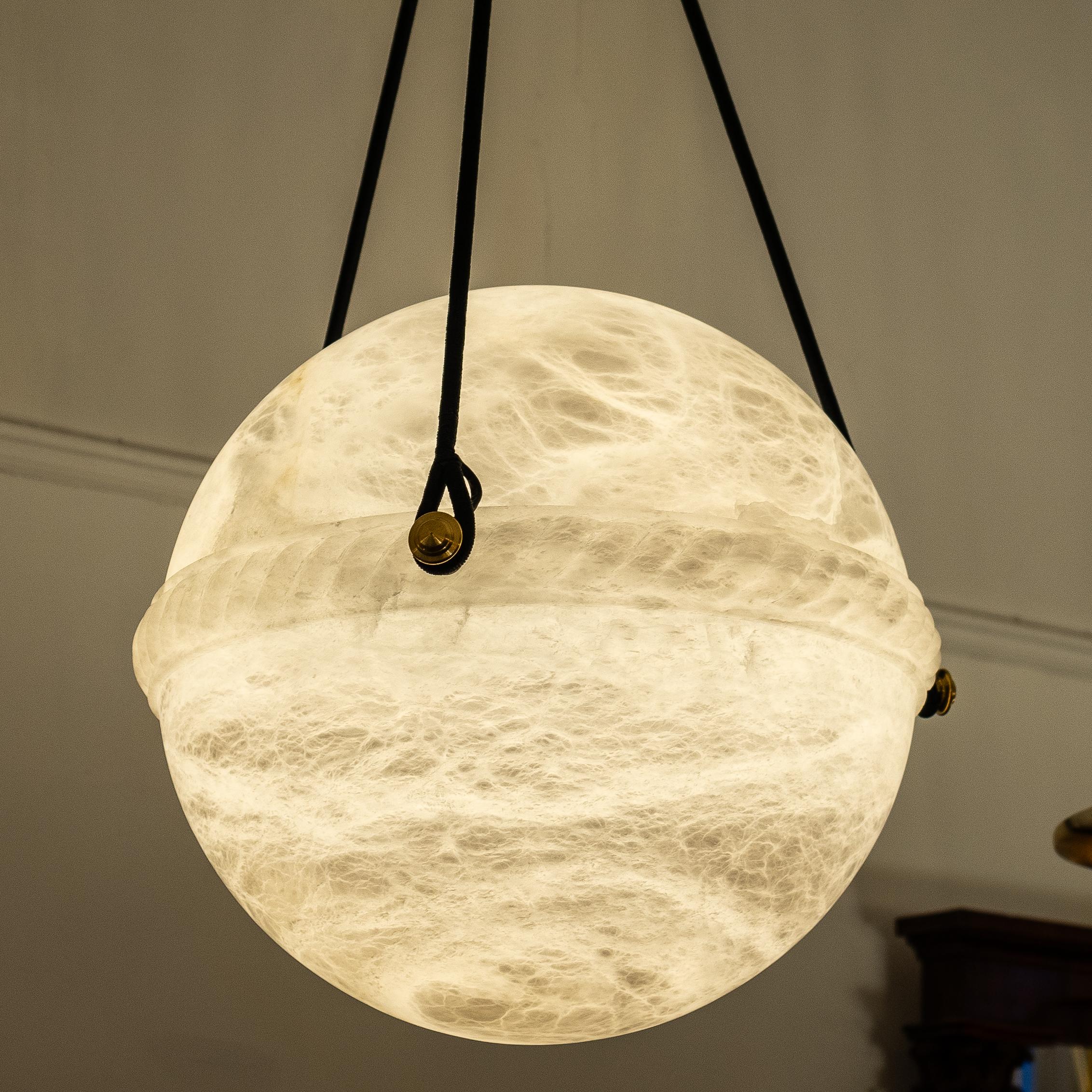 Alabaster Globe Light Fixture 5