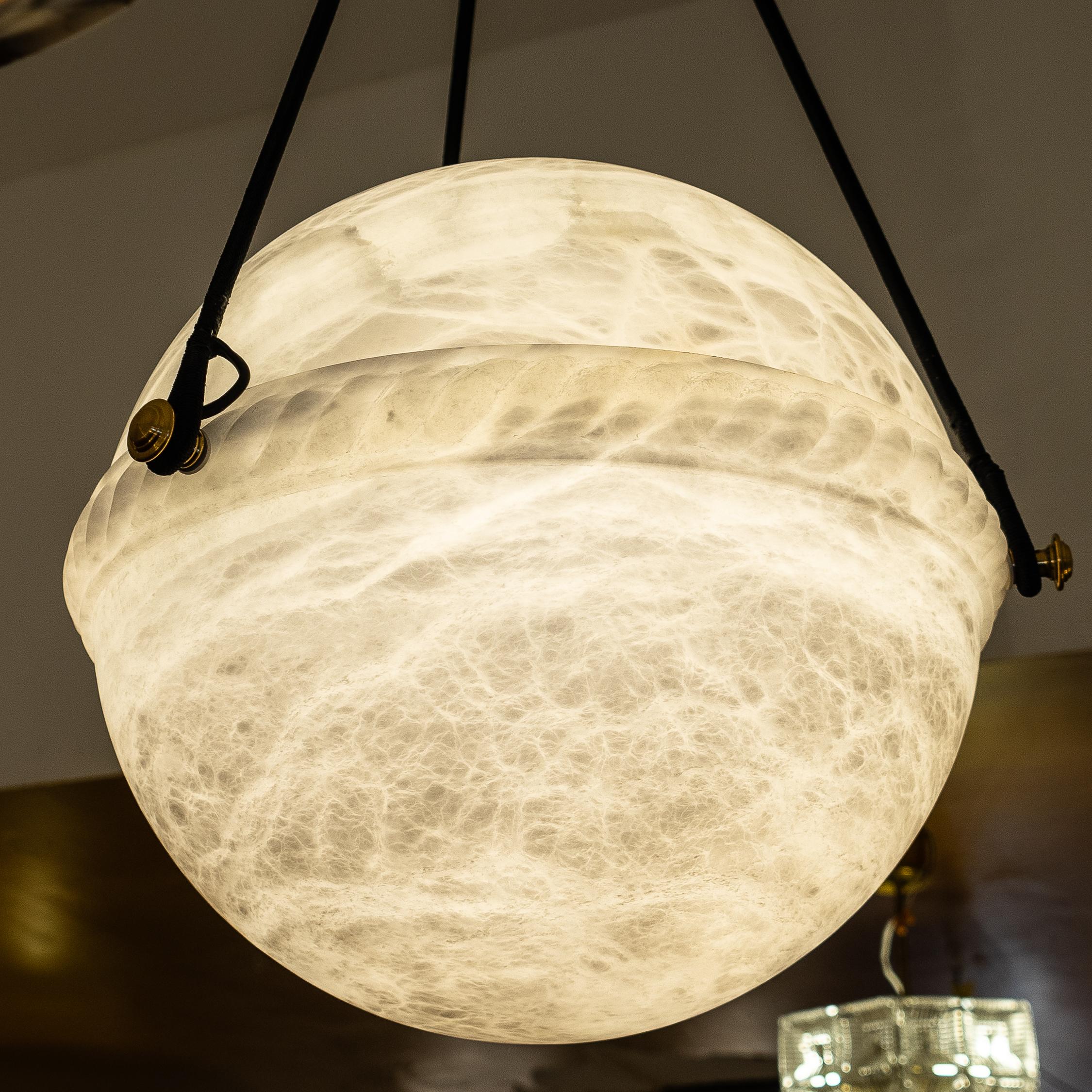 Alabaster Globe Light Fixture 1