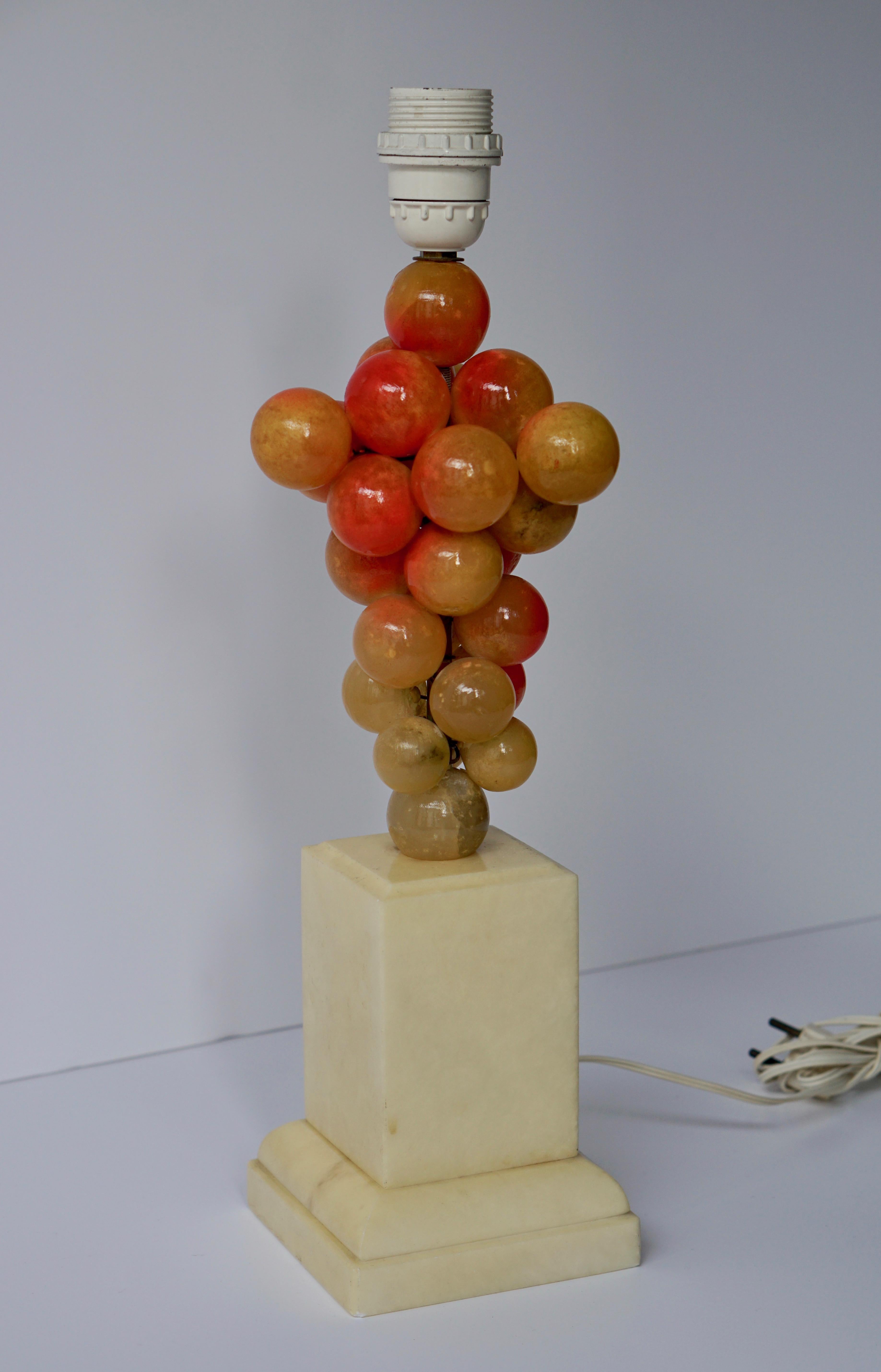 Mid-Century Modern Alabaster Grape Table Lamp For Sale
