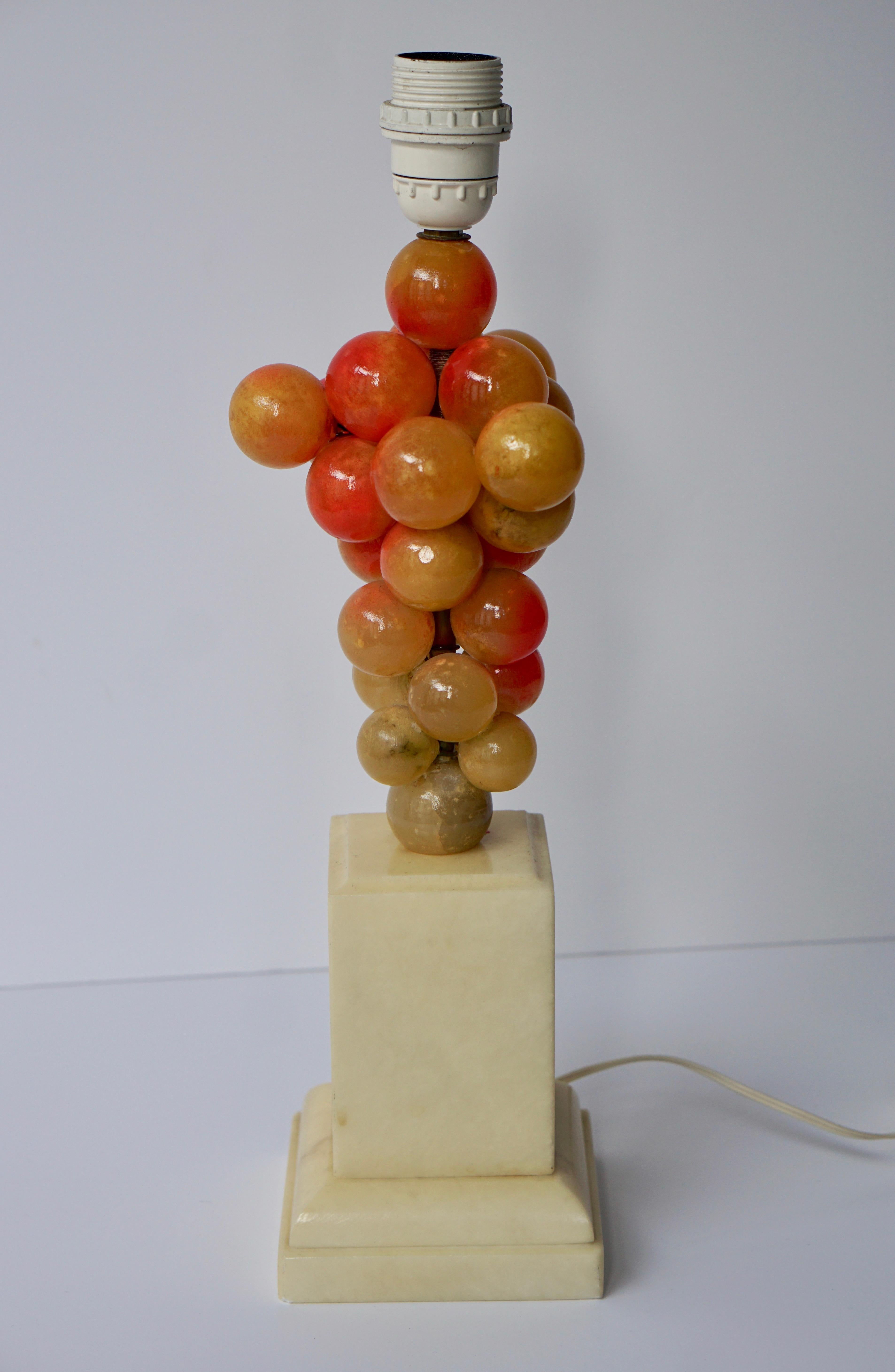 Italian Alabaster Grape Table Lamp For Sale