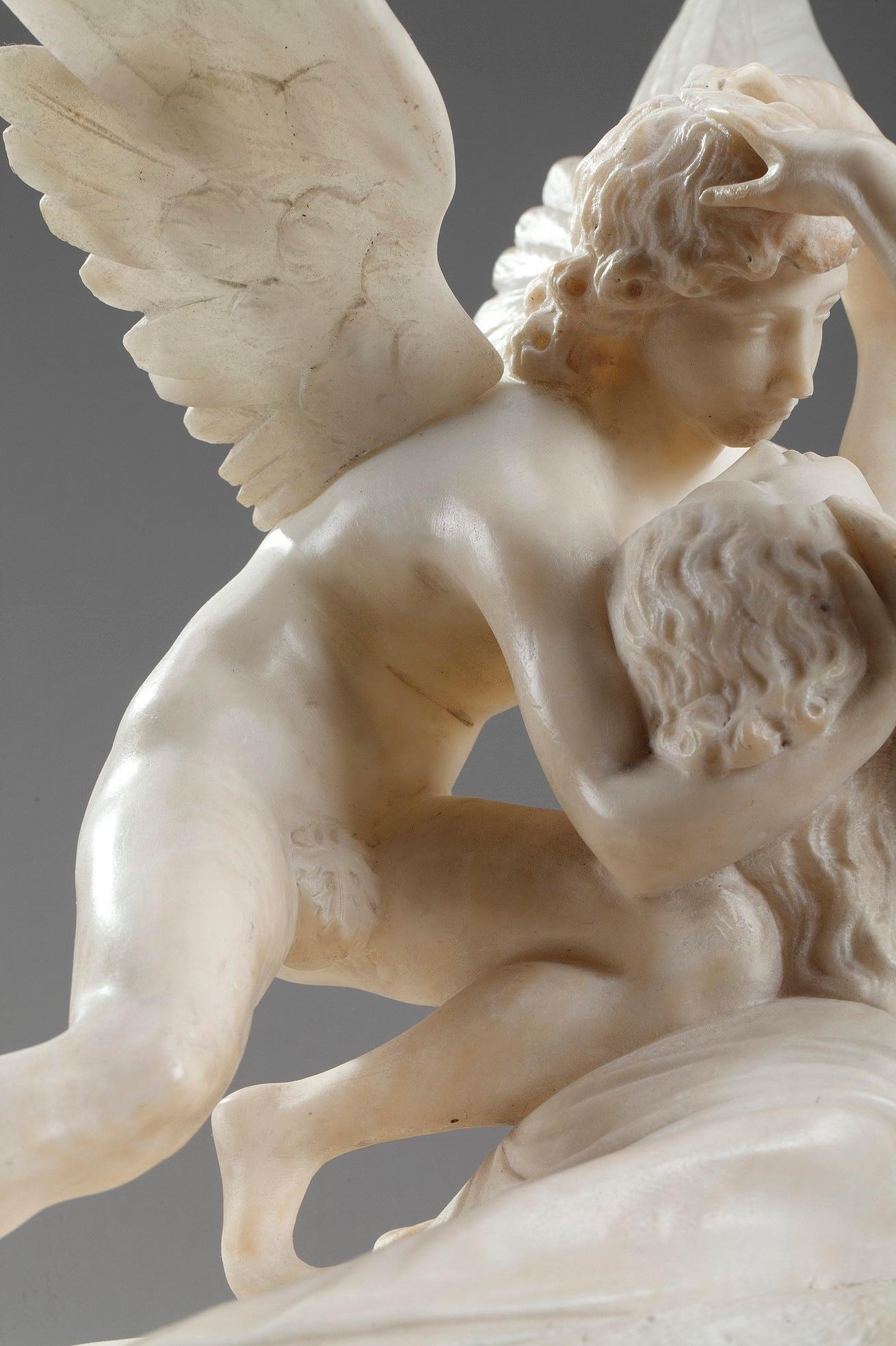 Alabaster Group Psyche Revived by Cupid's Kiss after Antonio Canova 1