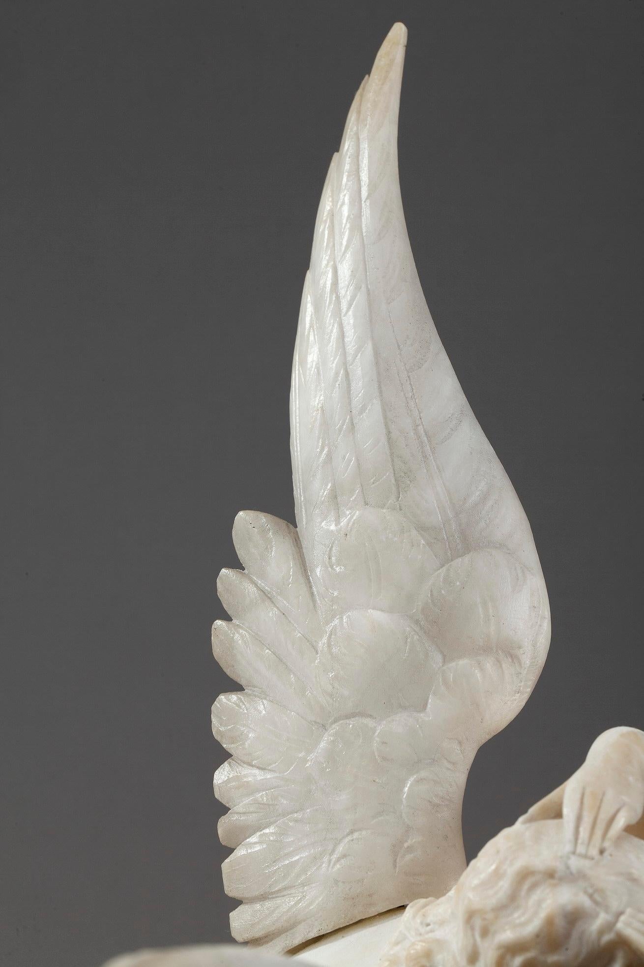 19th Century Alabaster Group Psyche Revived by Cupid's Kiss after Antonio Canova