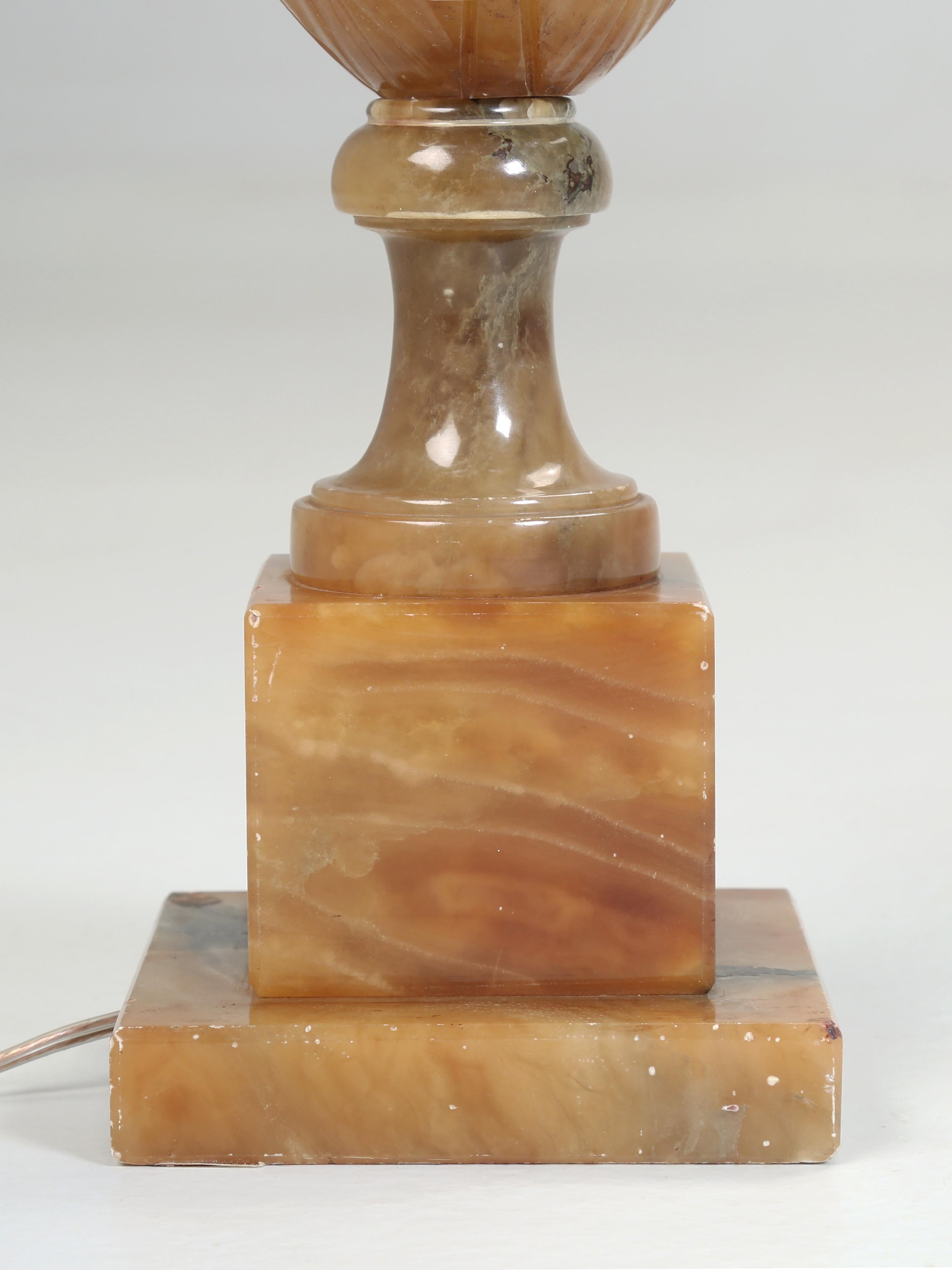 Alabaster Hand-Carved Lamp  For Sale 4