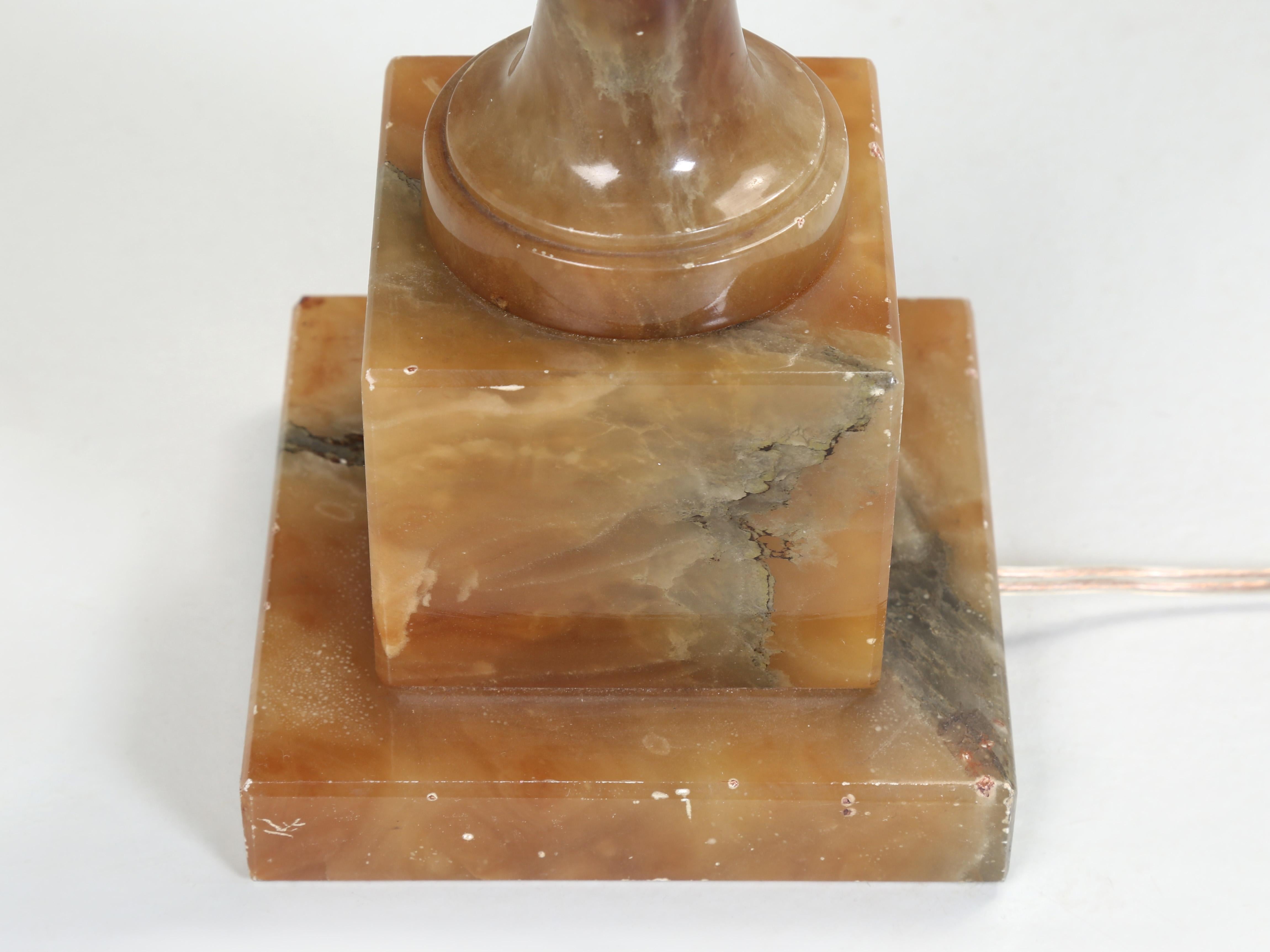 Alabaster Hand-Carved Lamp  For Sale 1