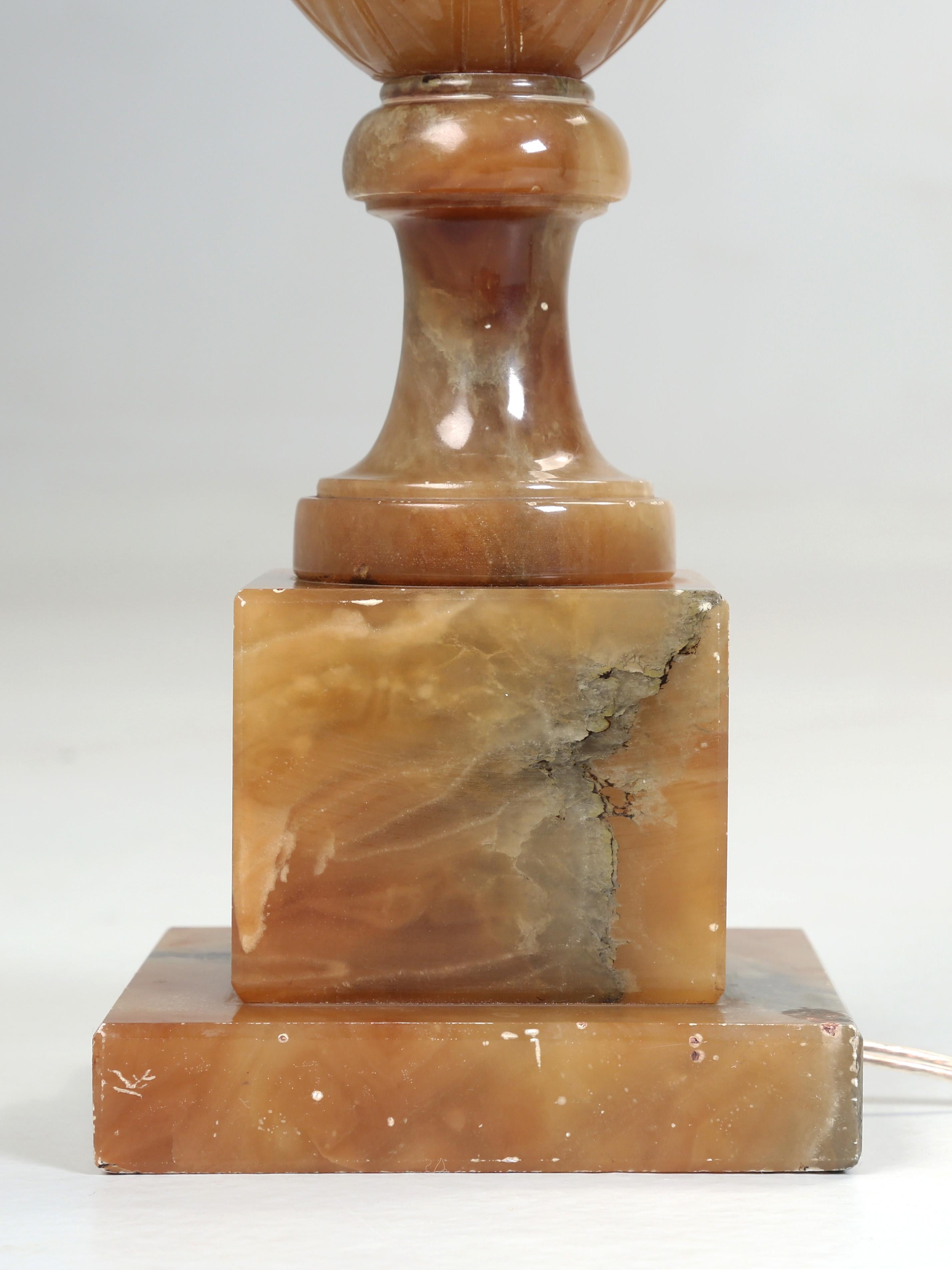 Alabaster Hand-Carved Lamp  For Sale 2