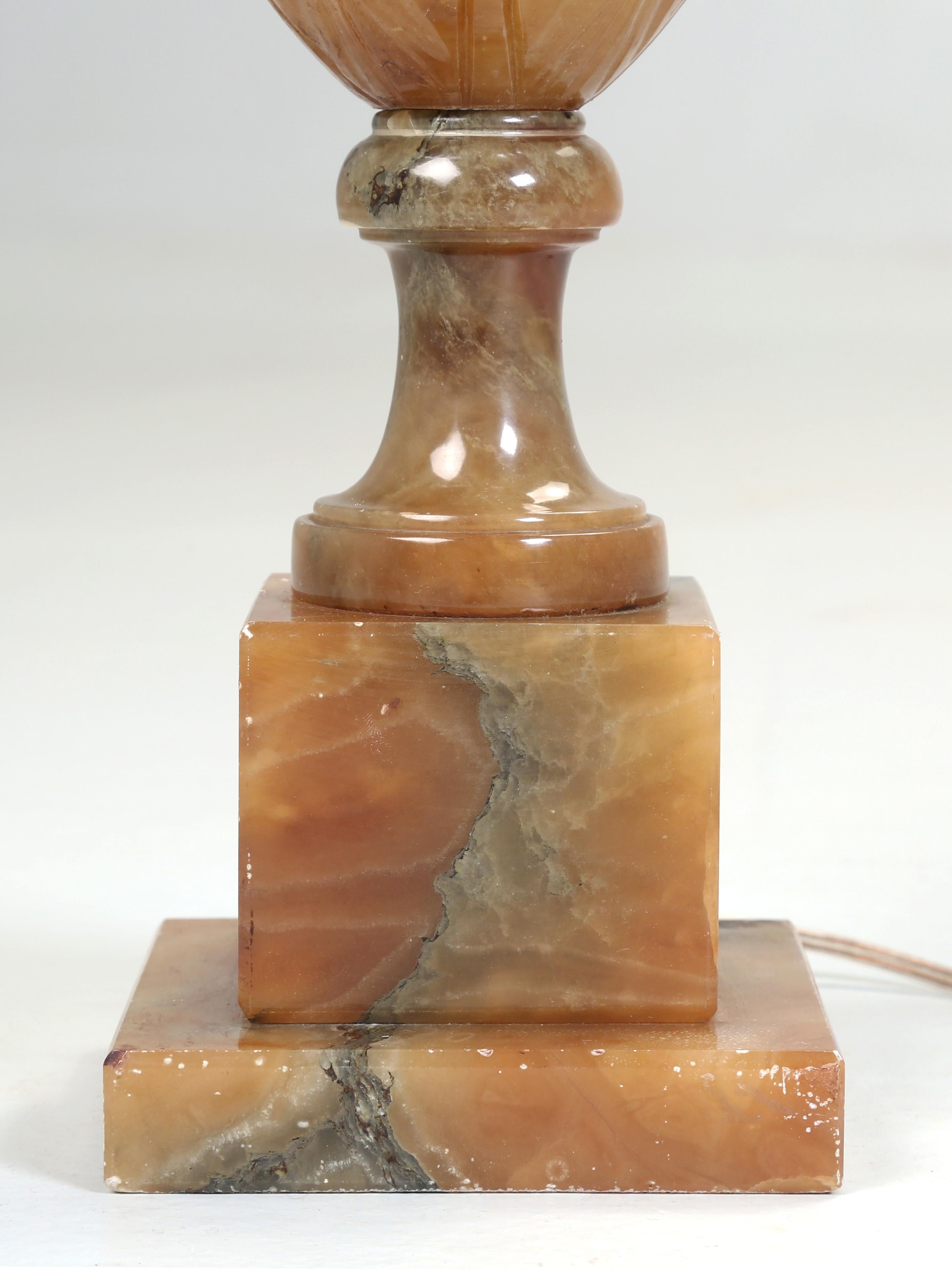 Alabaster Hand-Carved Lamp  For Sale 3