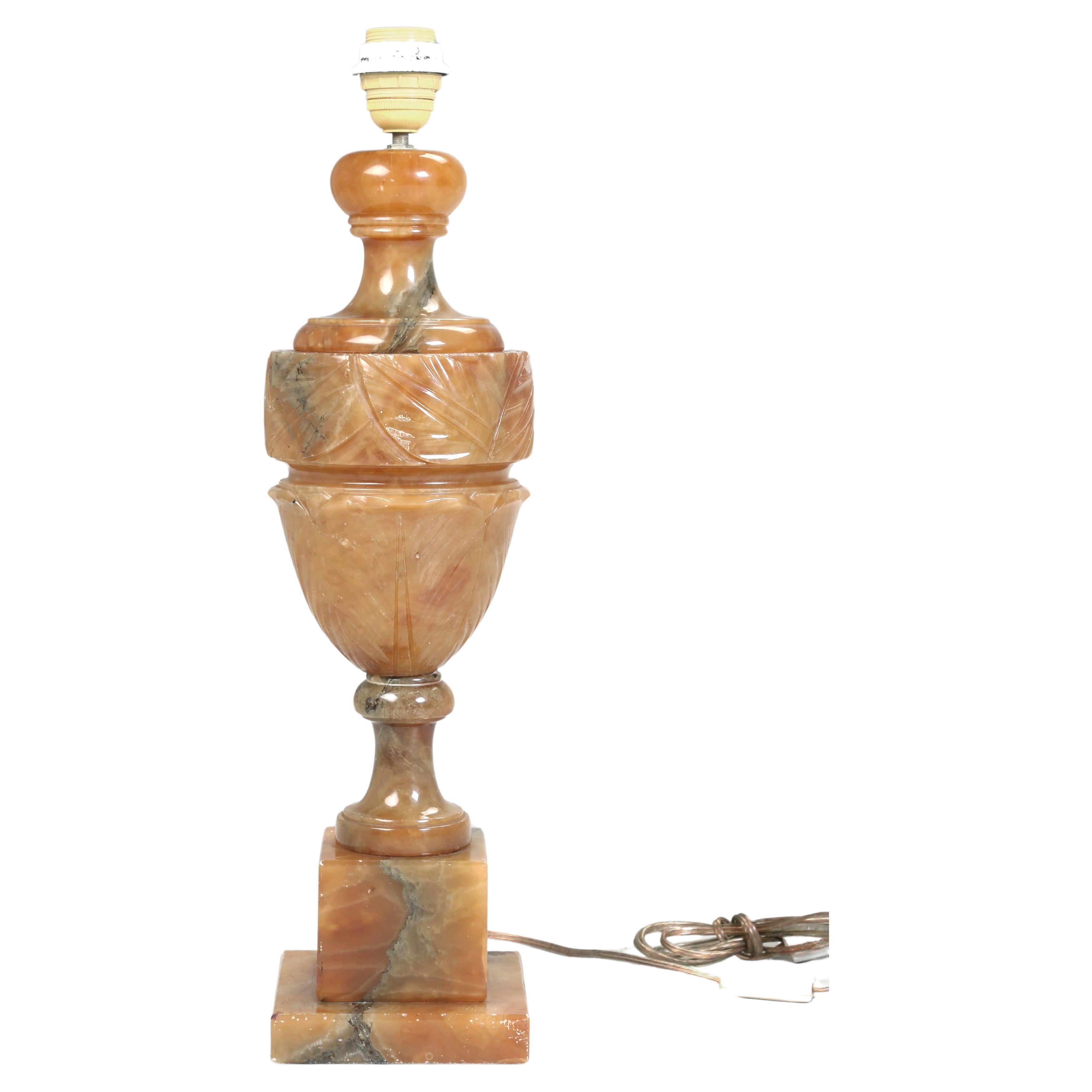 Alabaster Hand-Carved Lamp