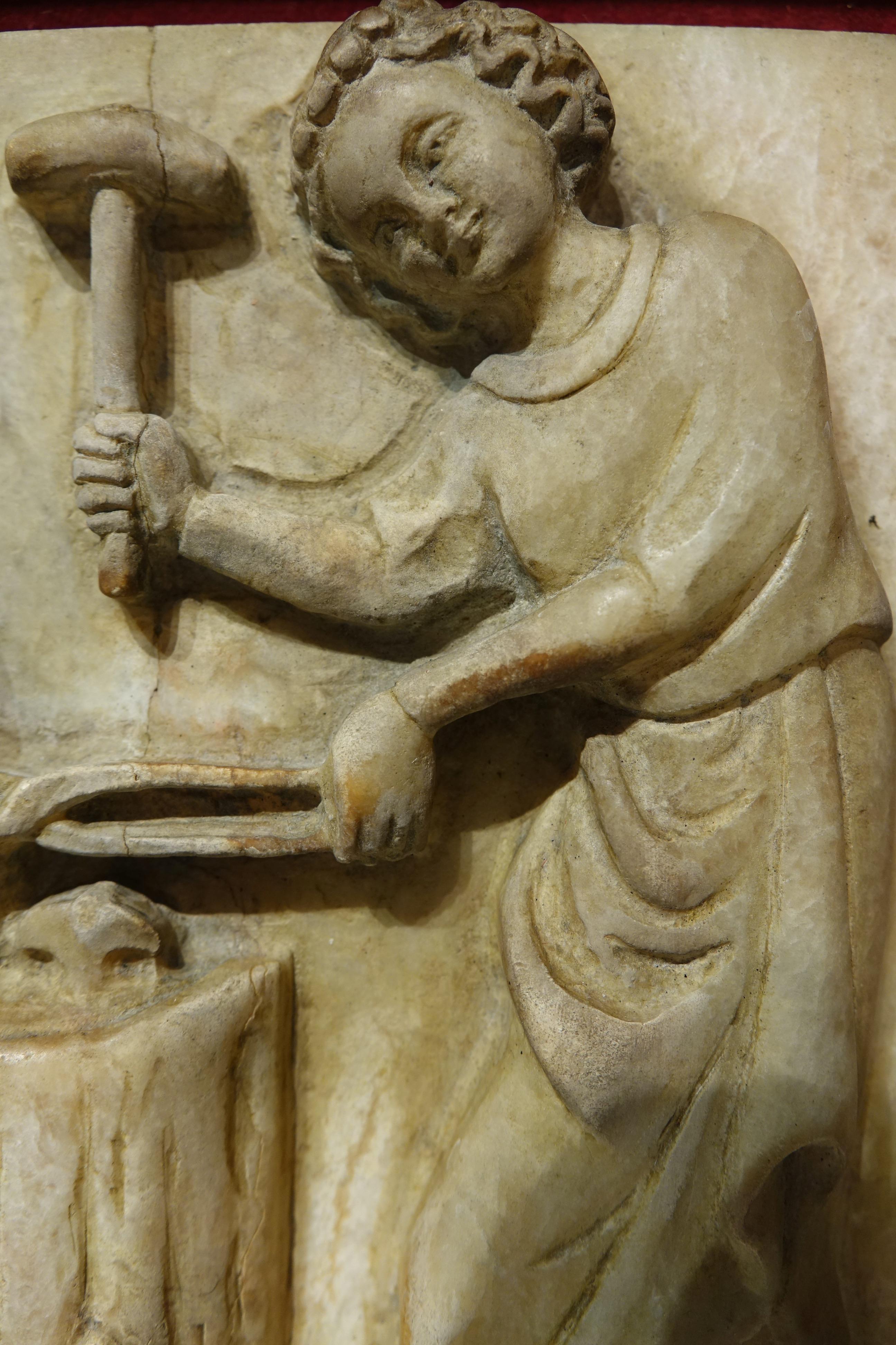 Spanish Alabaster high relief, Spain 14th century For Sale