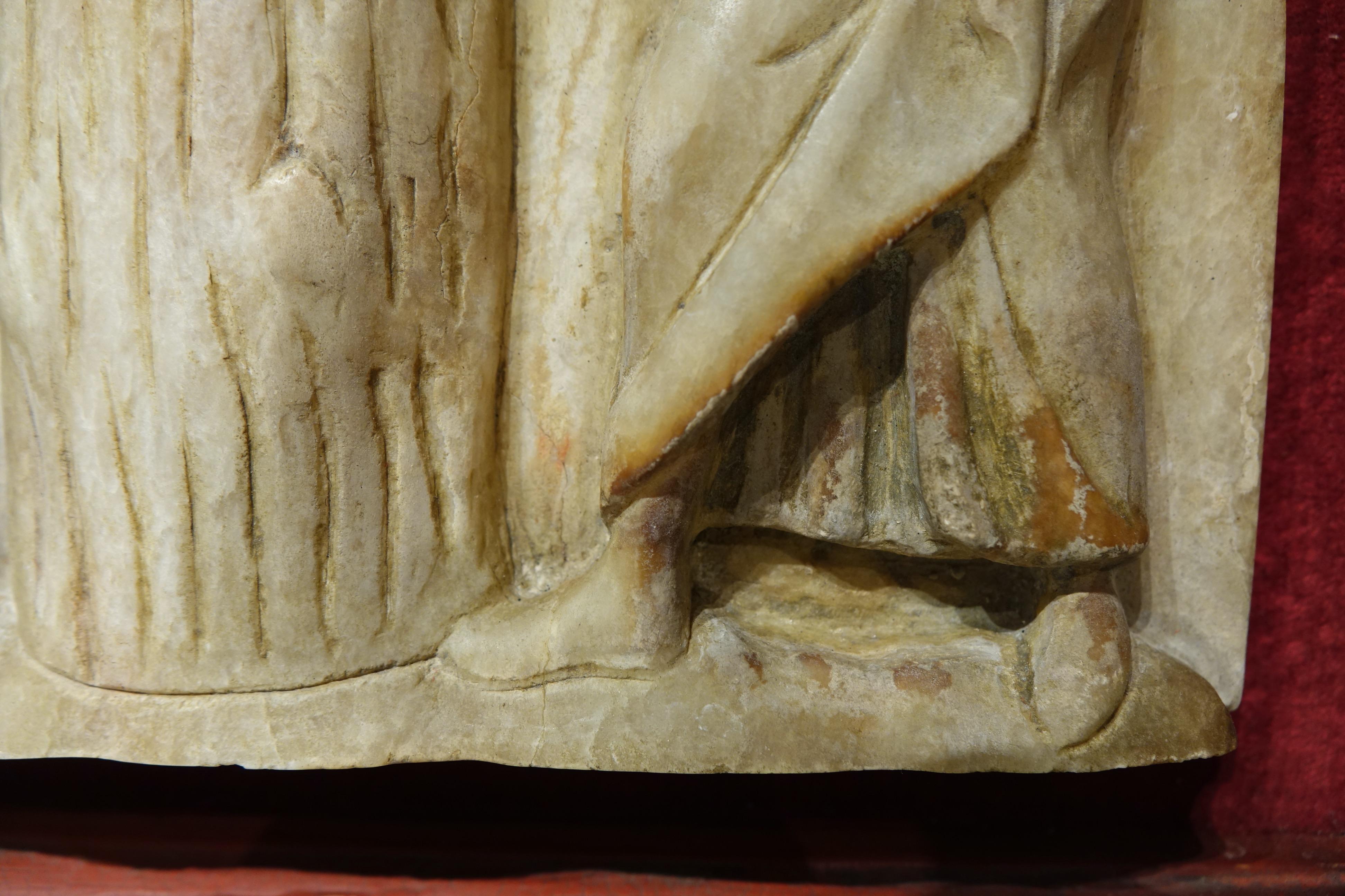Haut-relief en albâtre, Espagne 14e siècle Bon état - En vente à PARIS, FR