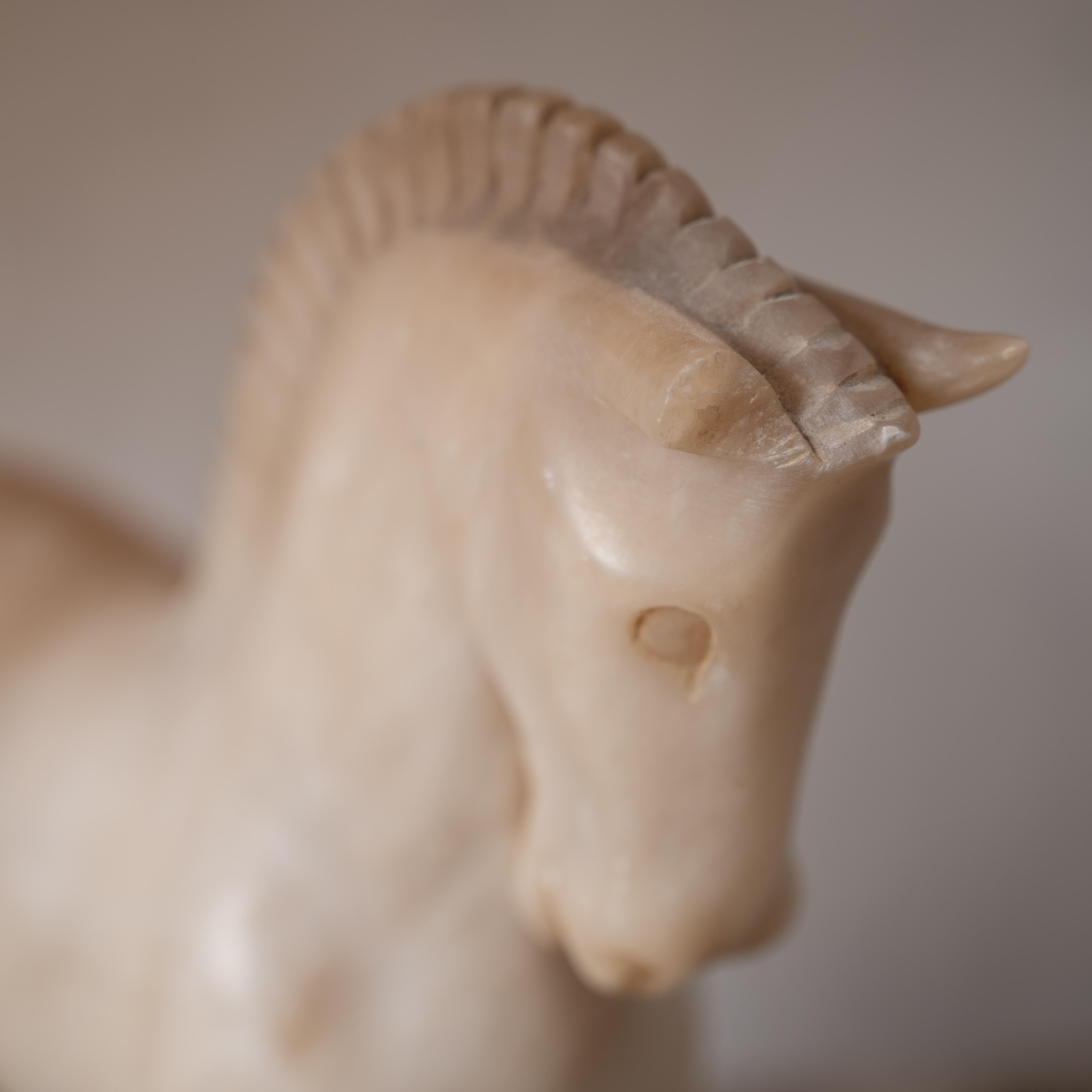 Alabaster Horse Lamps, c.1950 For Sale 5