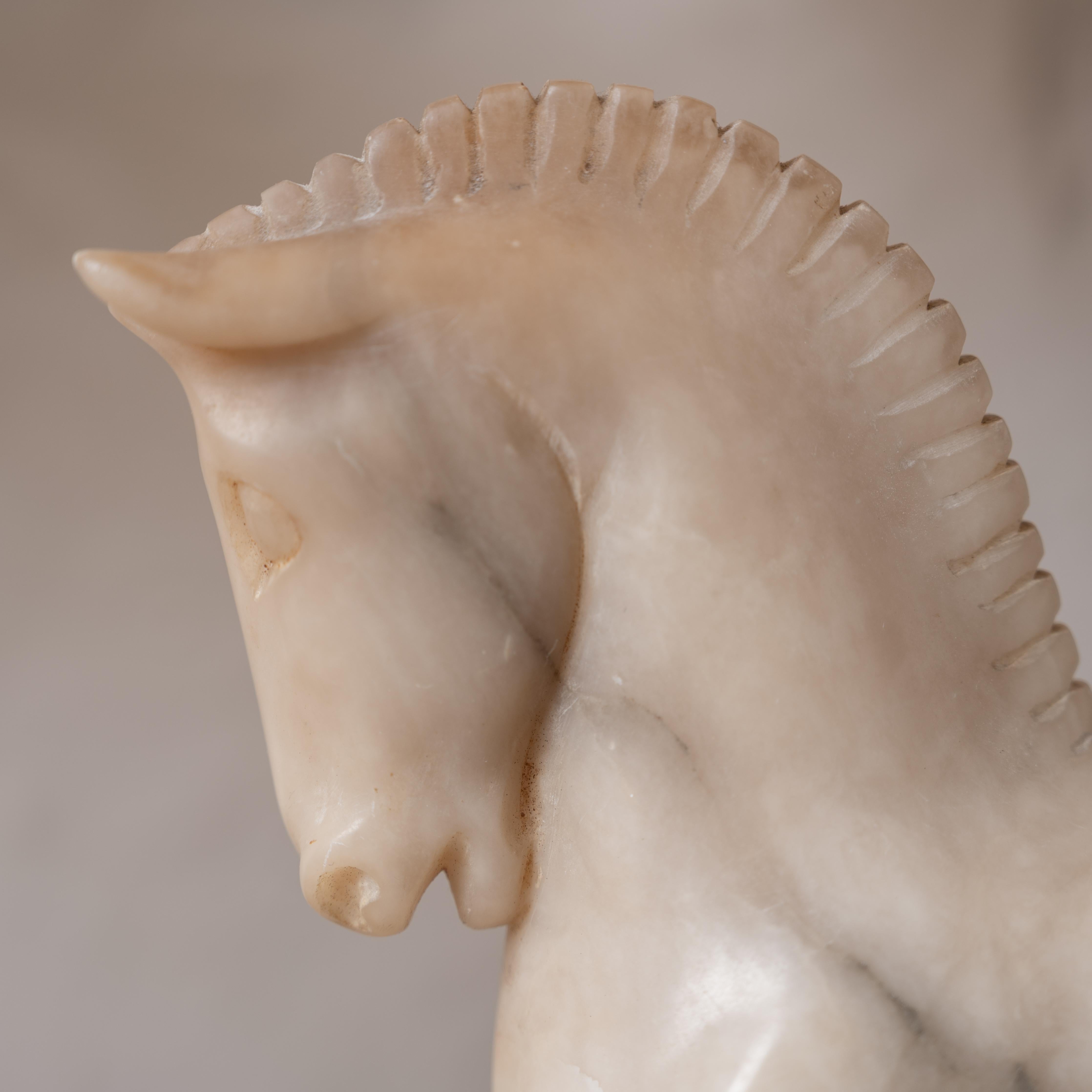 Alabaster Horse Lamps, c.1950 For Sale 2