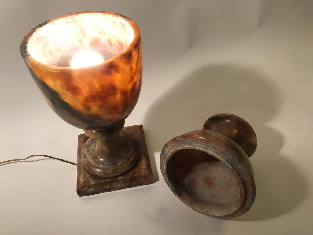 Alabaster Lamp  from Volterra, Italia, 1930s. For Sale 12
