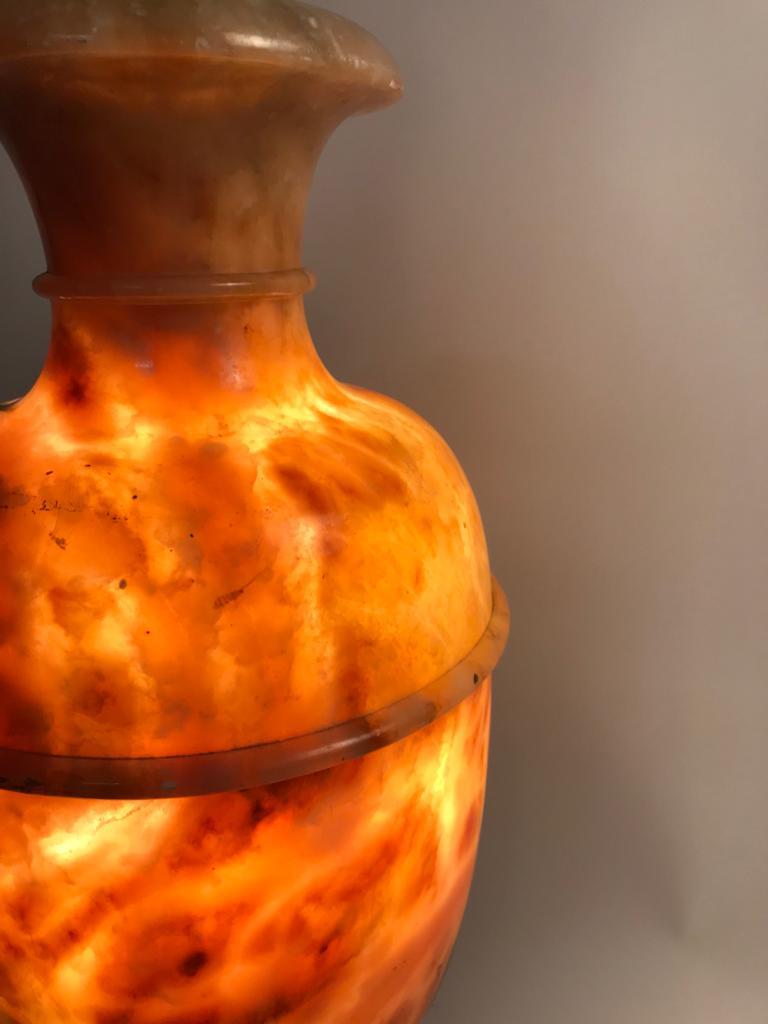 Alabaster Lamp  from Volterra, Italia, 1930s. In Good Condition For Sale In Firenze, Toscana