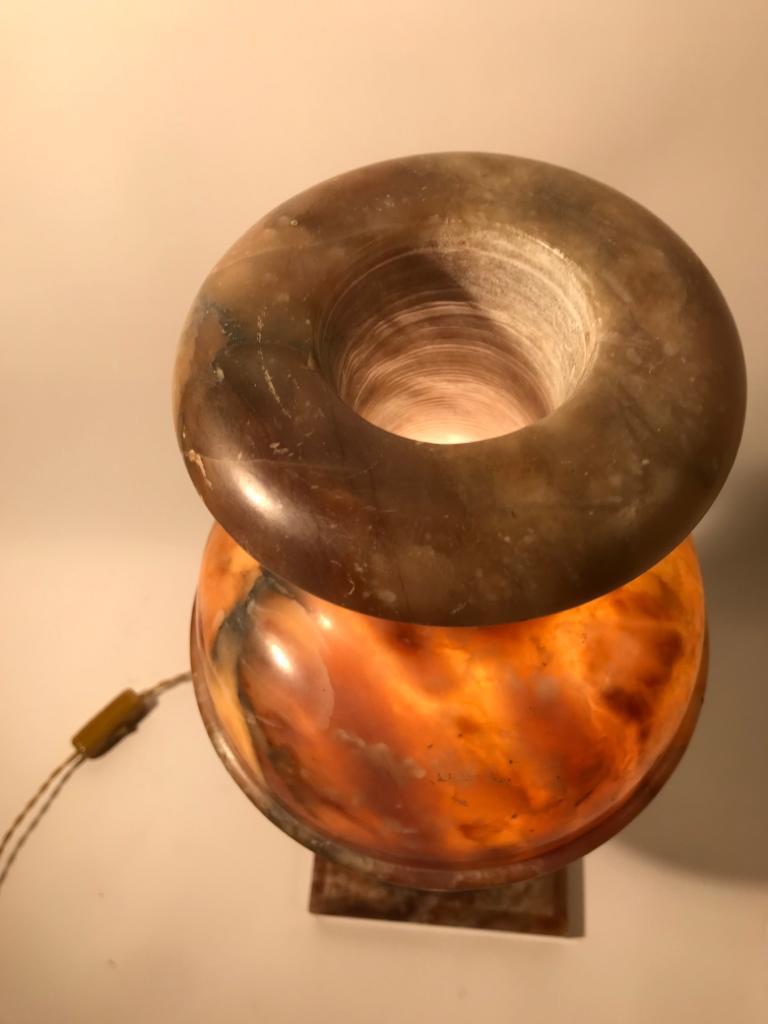 Alabaster Lamp  from Volterra, Italia, 1930s. For Sale 2