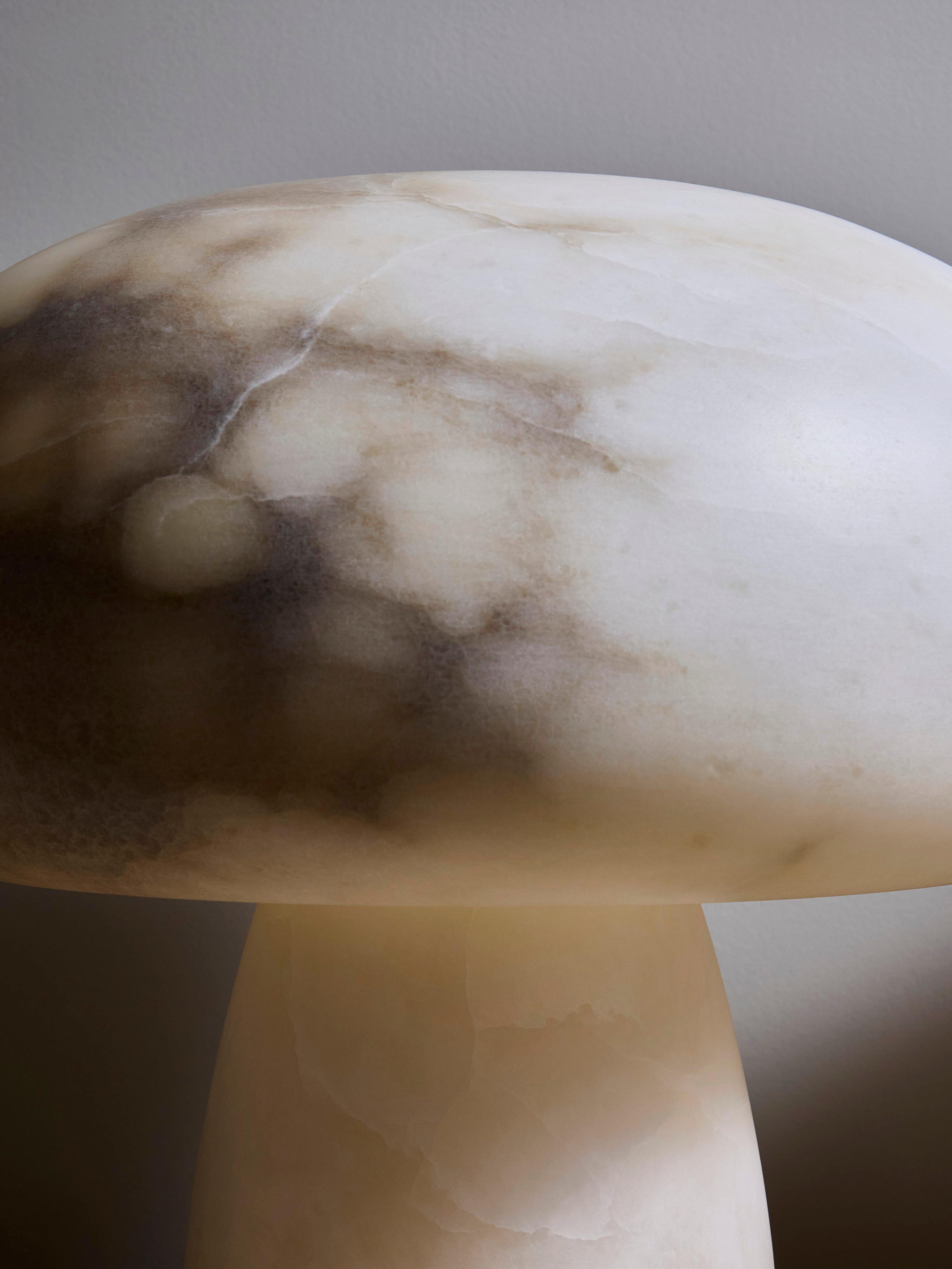 XXIe siècle et contemporain Lampe de table en forme de champignon en albâtre en vente