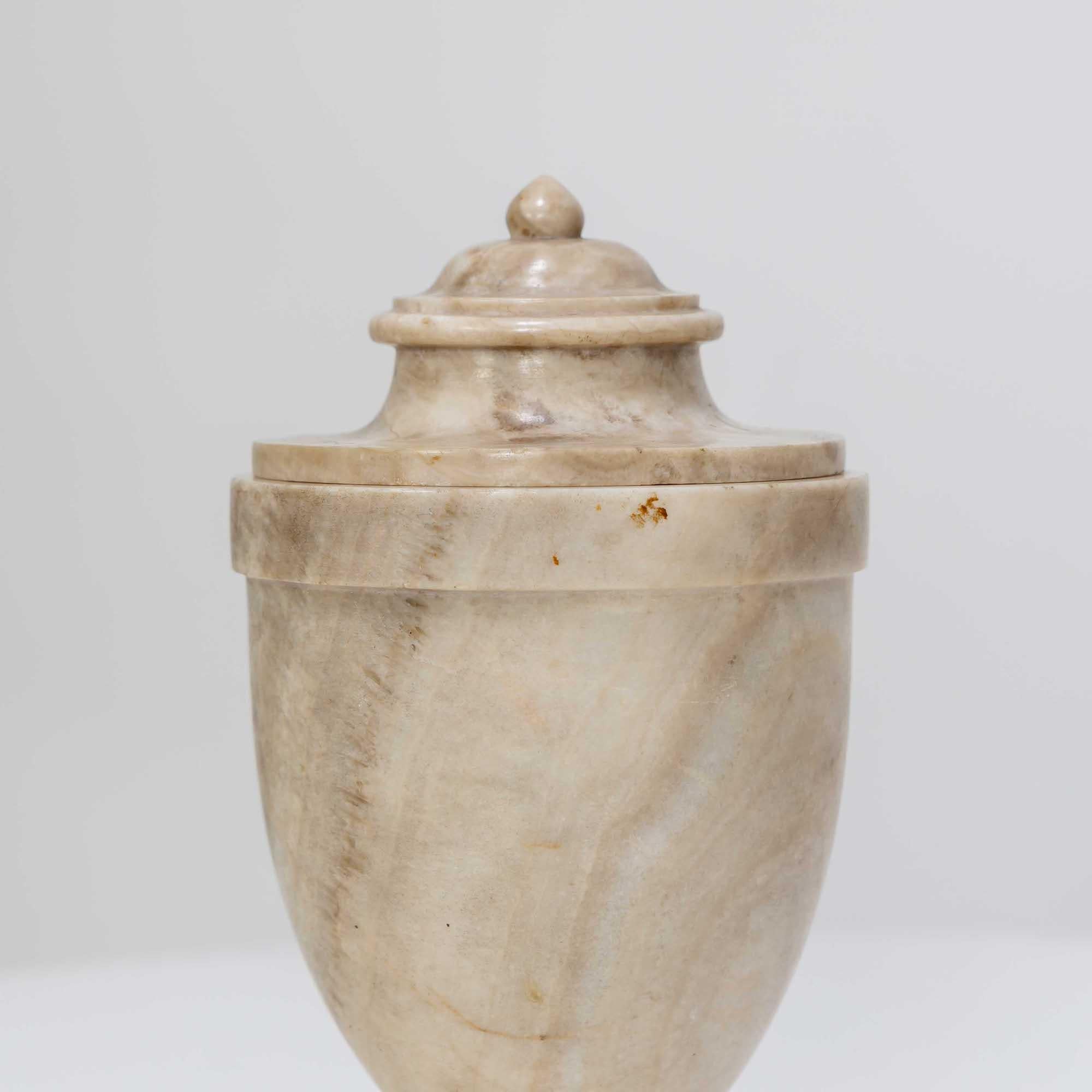 Neoclassical Alabaster Lidded Vessel, Early 19th Century For Sale