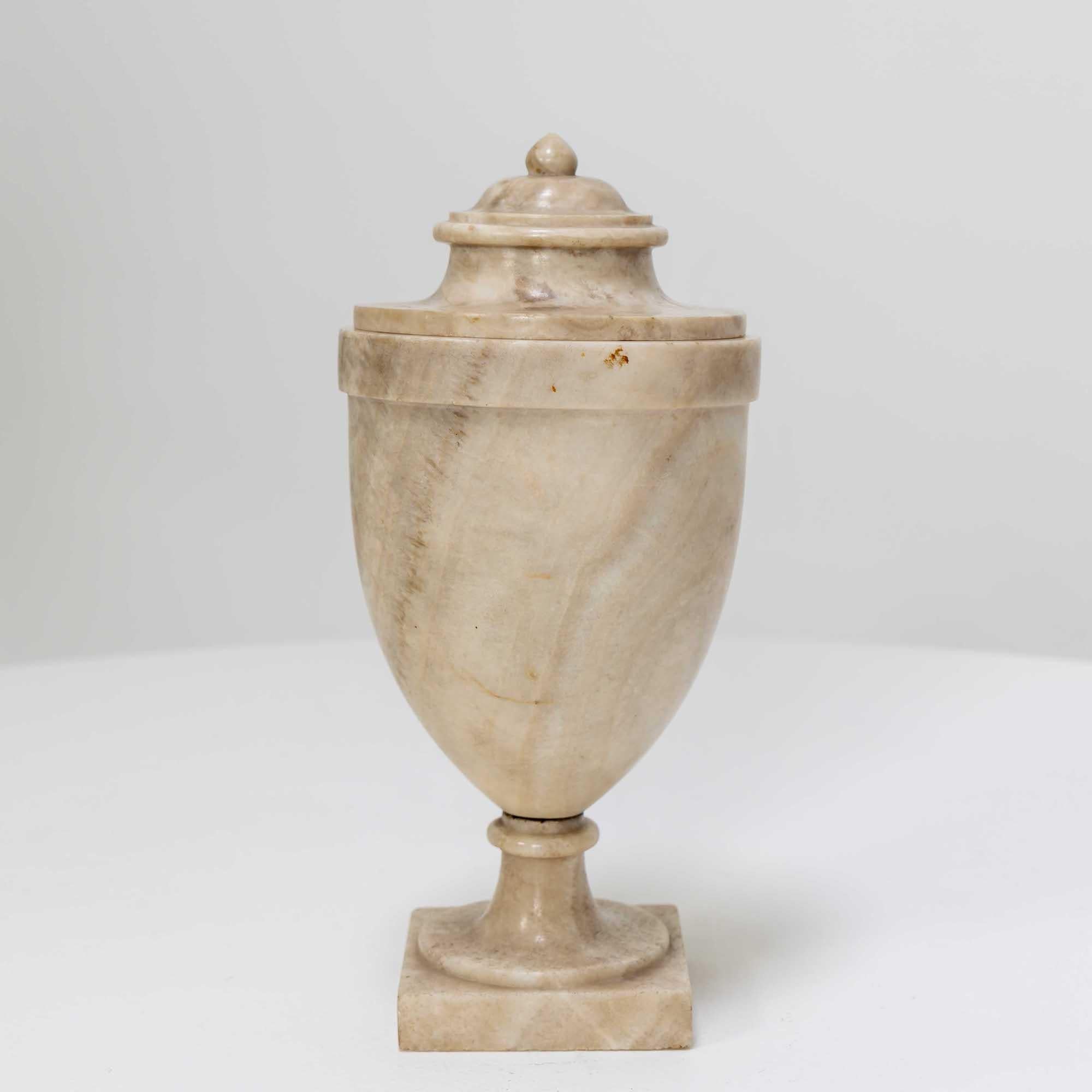 European Alabaster Lidded Vessel, Early 19th Century For Sale