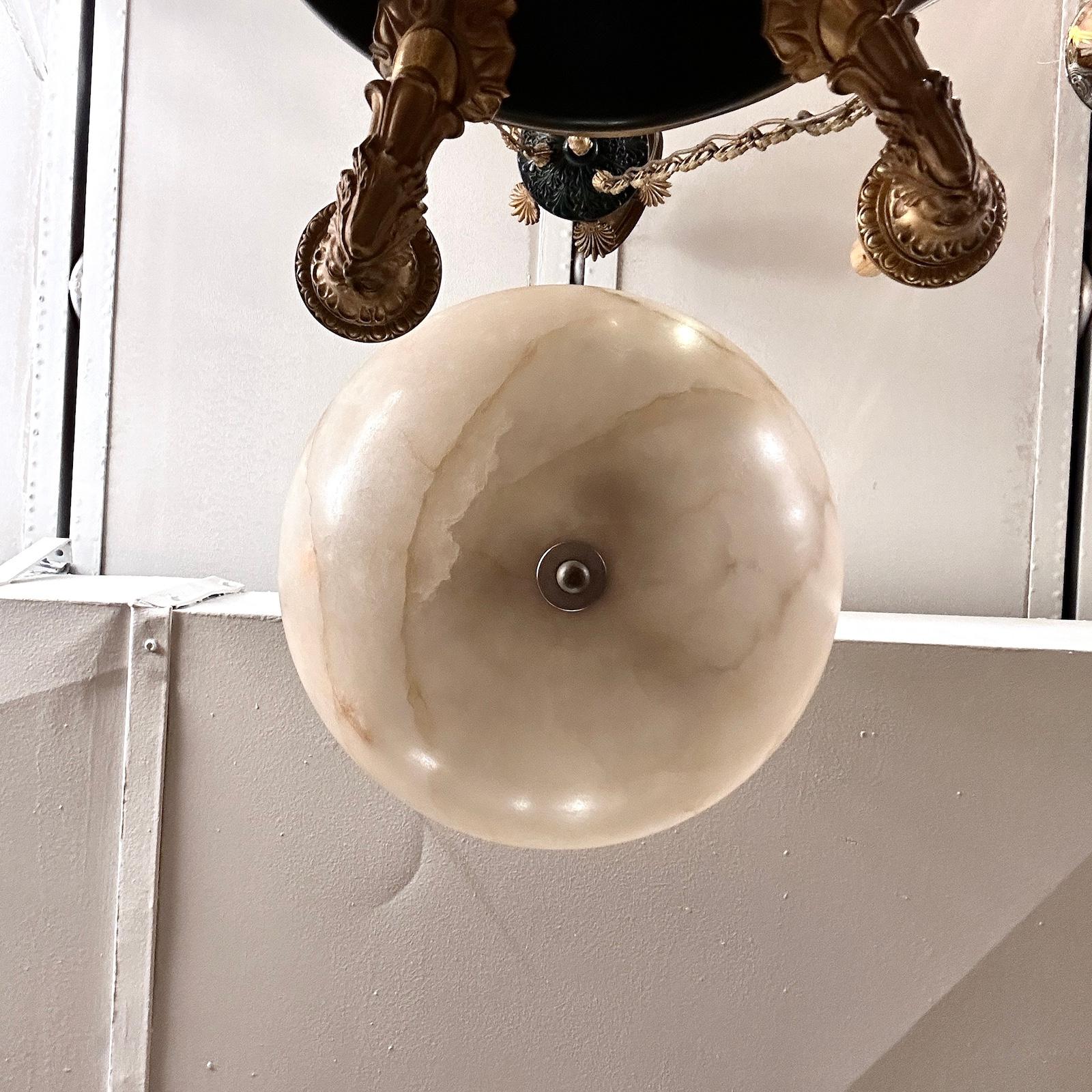 Early 20th Century Alabaster Light Fixture For Sale