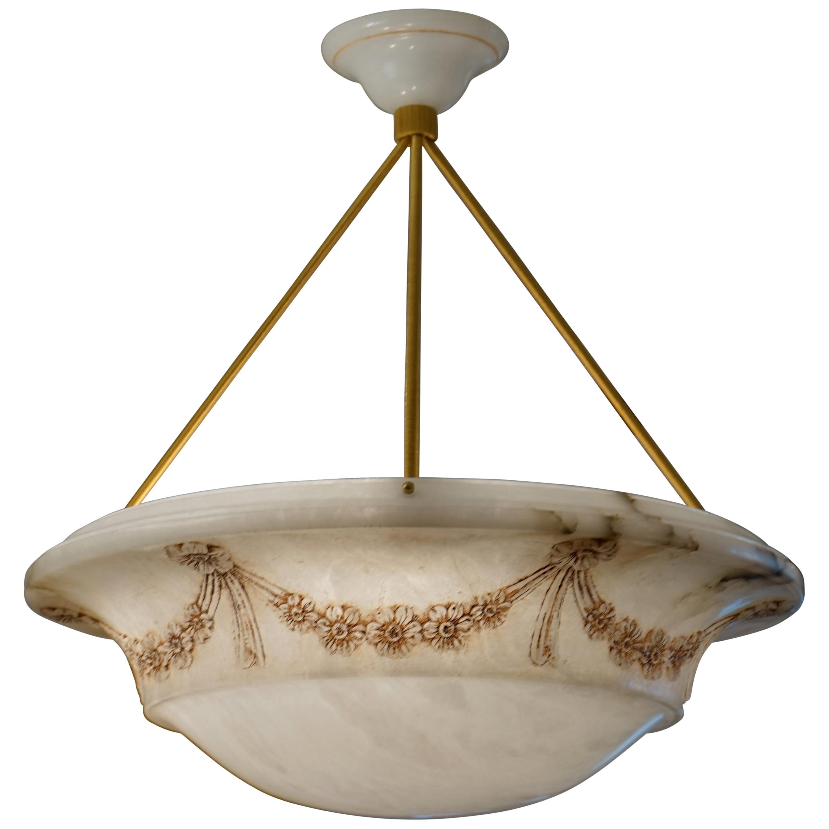 Alabaster Light Fixture, Sweden, 1910-1919