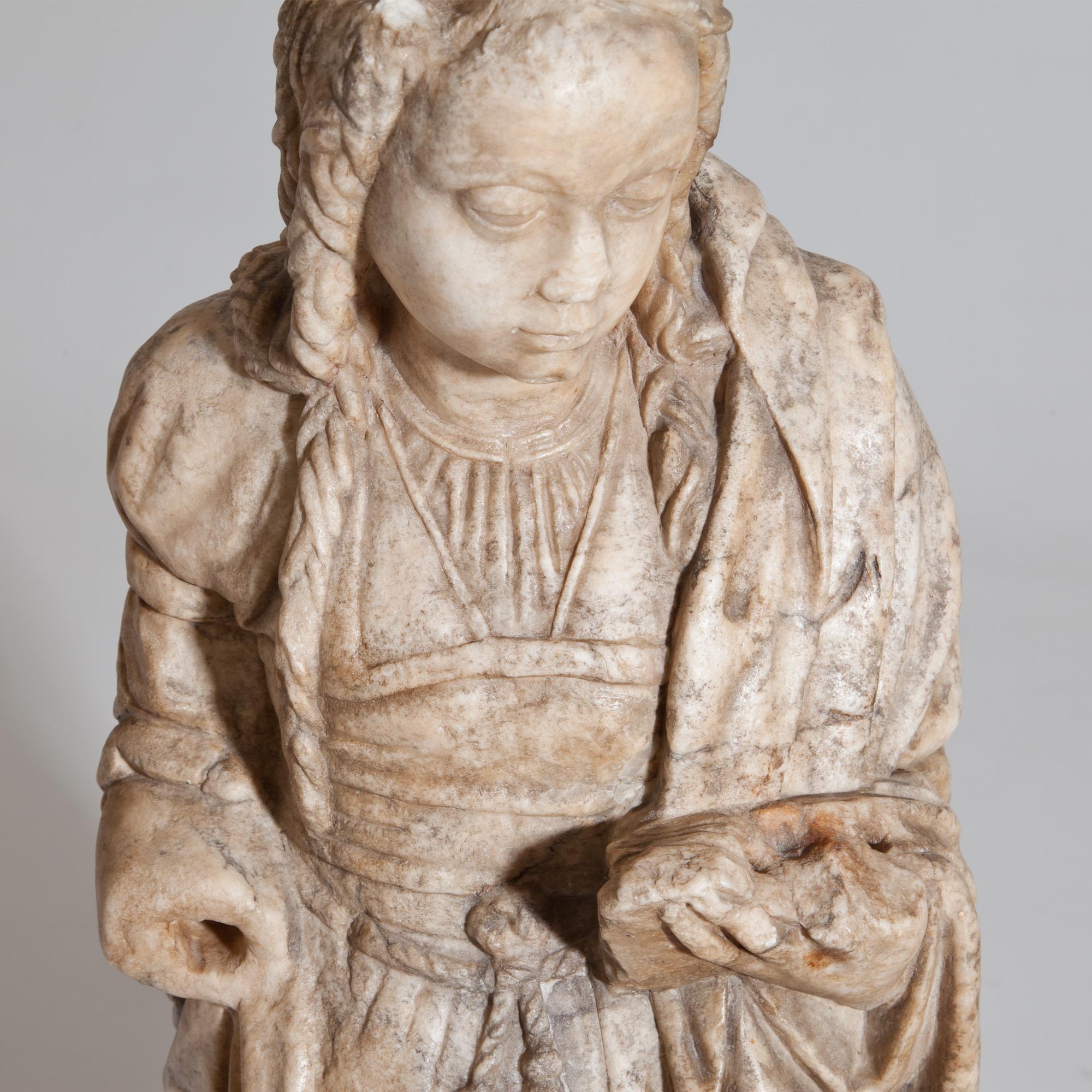 18th Century and Earlier Alabaster Madonna, Northern France, 16th Century For Sale