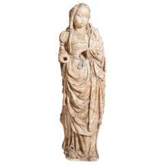 Alabaster Madonna, Northern France, 16th Century