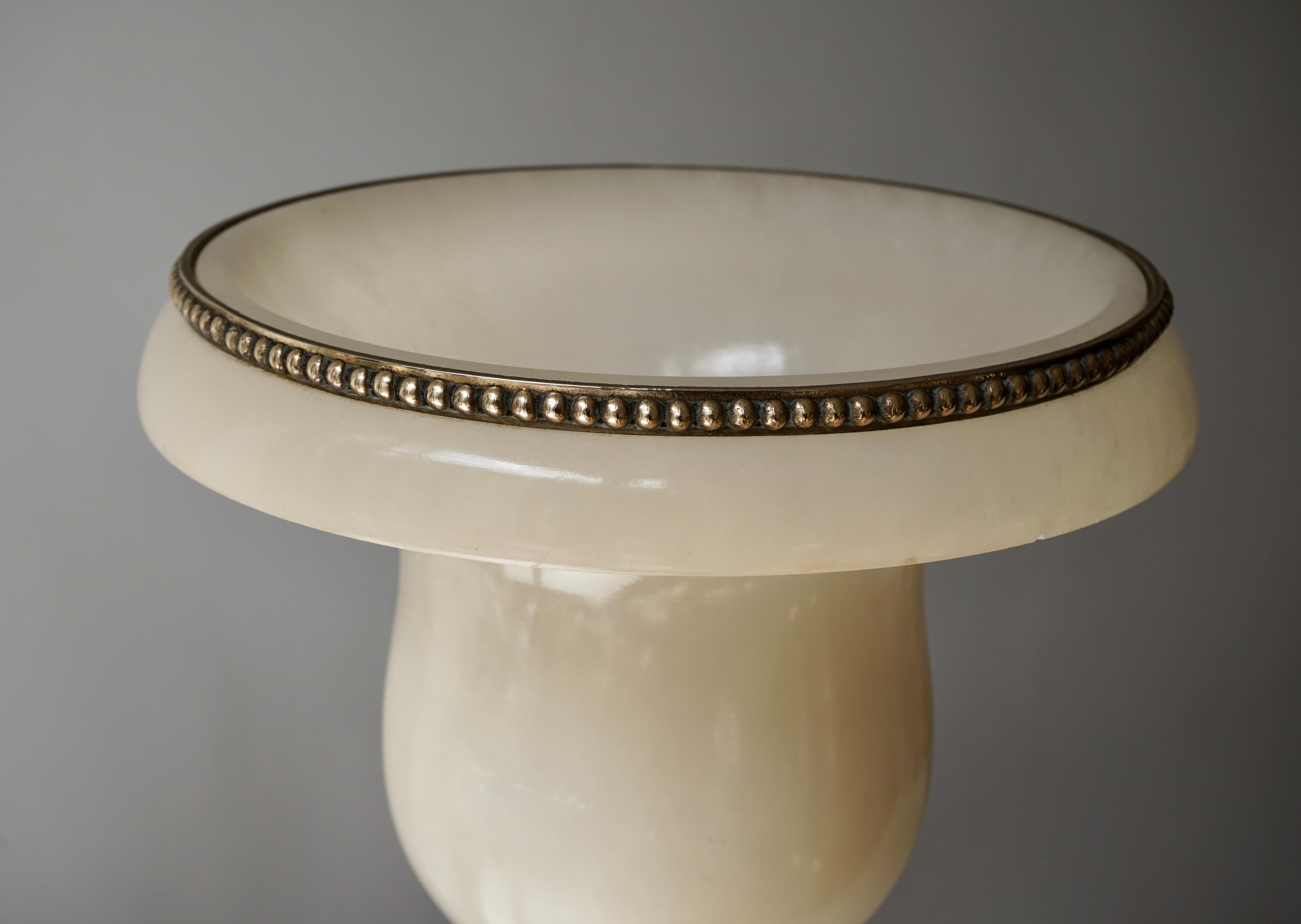 Alabaster Marble and Bronze Urn Table Lamp, Italy 2