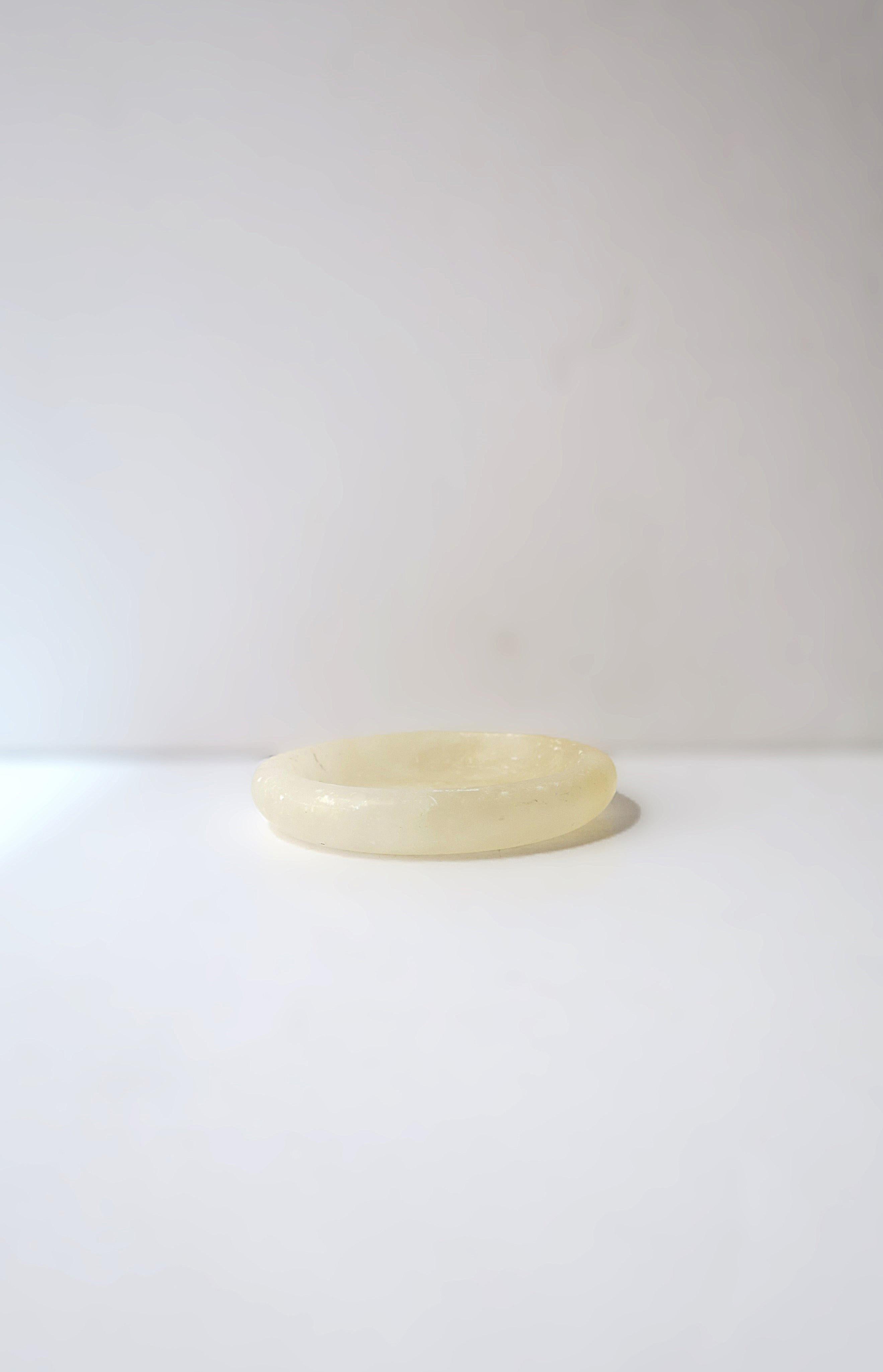 Neoclassical Alabaster Marble Jewelry Dish For Sale