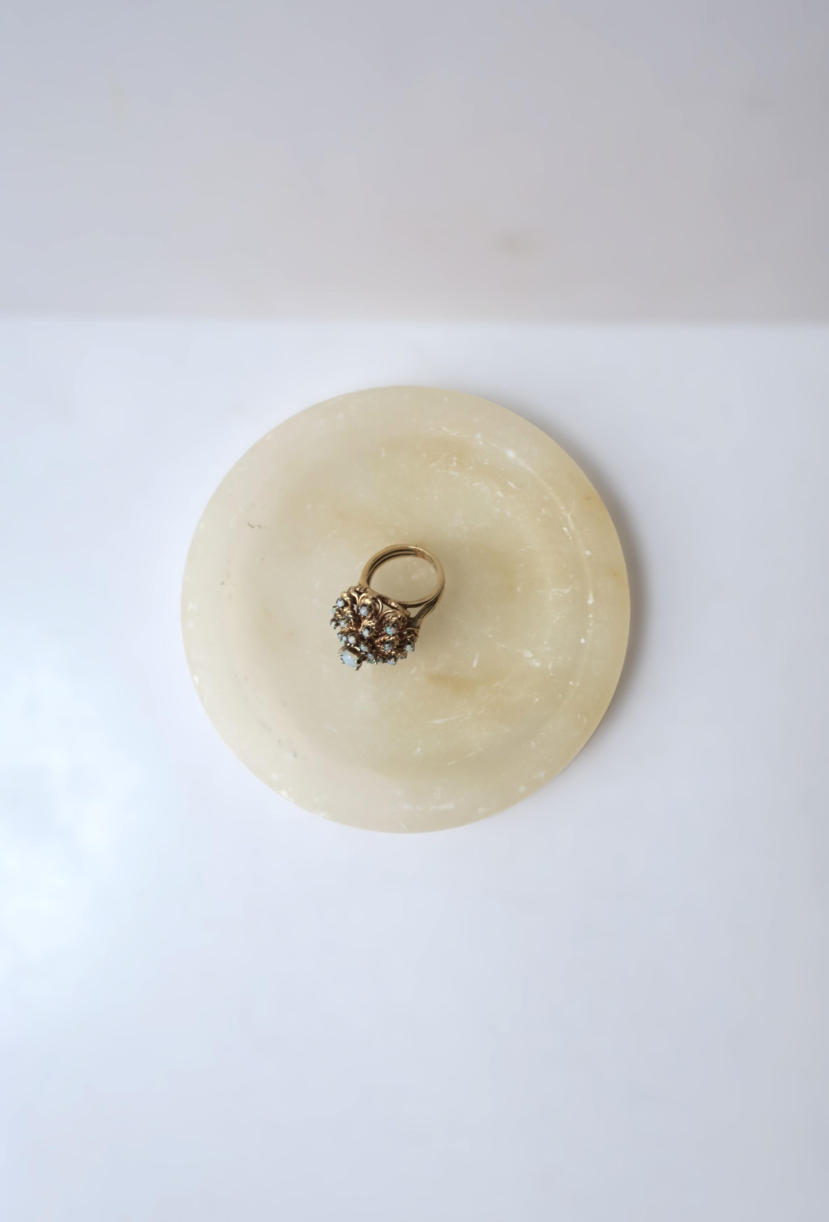 European Alabaster Marble Jewelry Dish For Sale