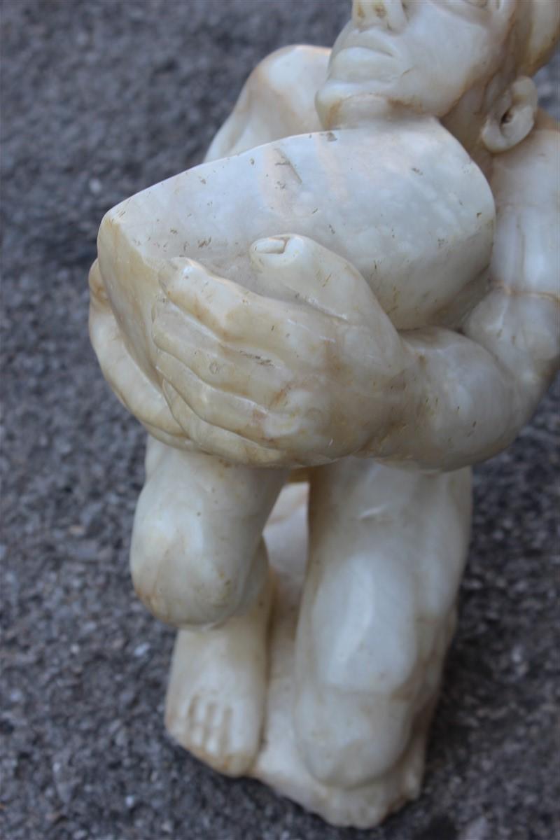 Sculpture en marbre albâtre Design italien 1970 Homme mineur Bon état - En vente à Palermo, Sicily