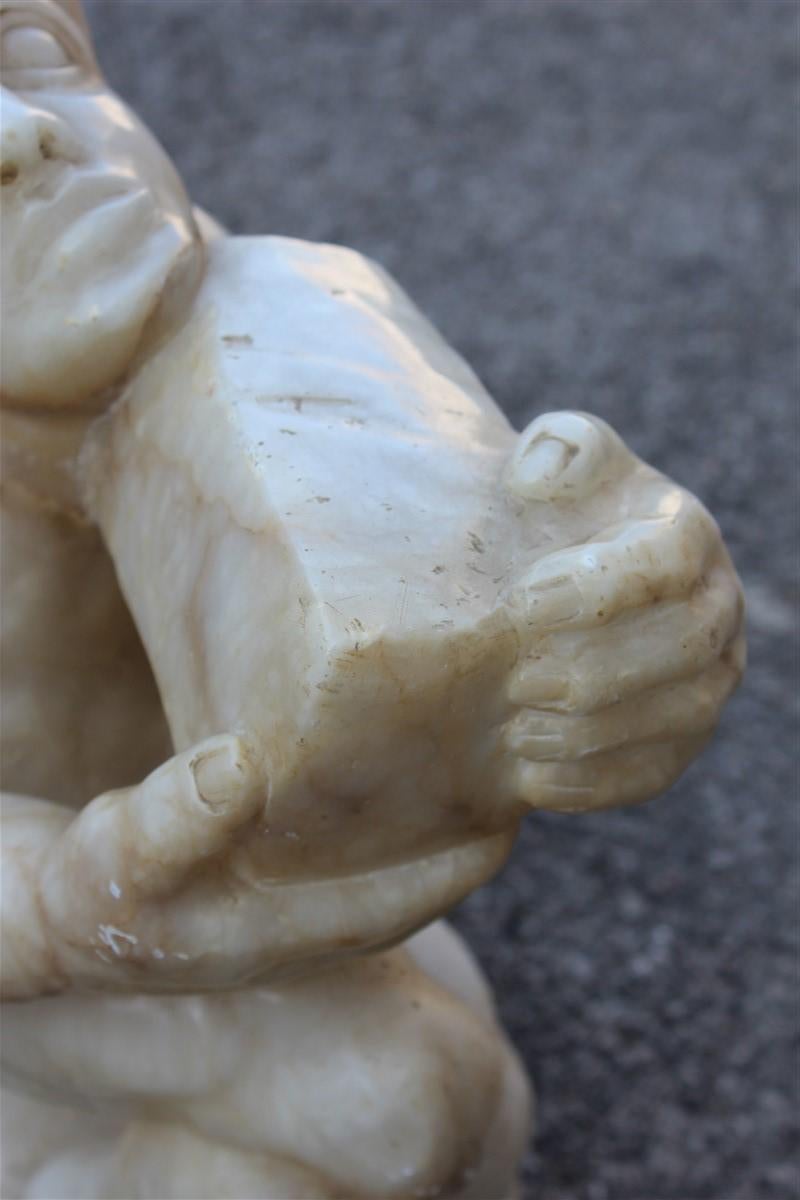 Sculpture en marbre albâtre Design italien 1970 Homme mineur en vente 3