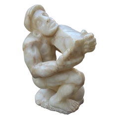 Alabaster Marble Sculpture Italian Design 1970 Miner Man